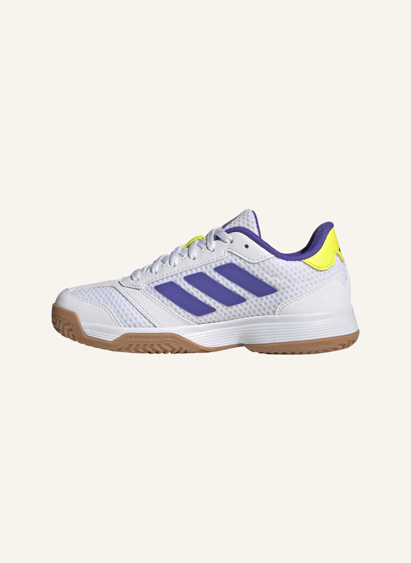 adidas Indoorschuhe LIGRA 8 K: WEISS/ LILA/ GELB