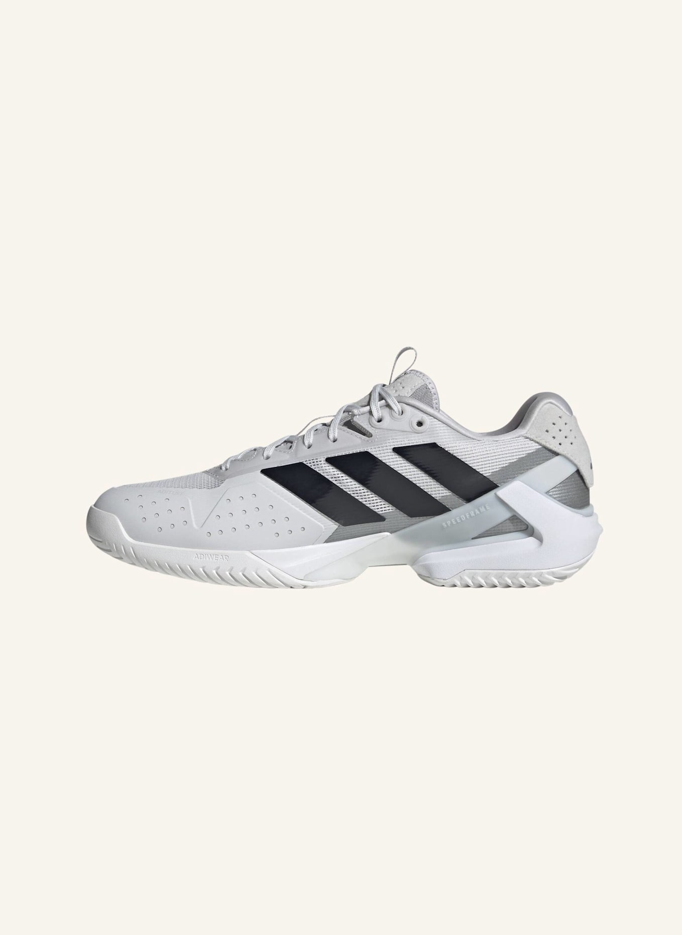 adidas ADIZERO UBERSONIC 5 TENNISSCHUH: GRAU/ SCHWARZ
