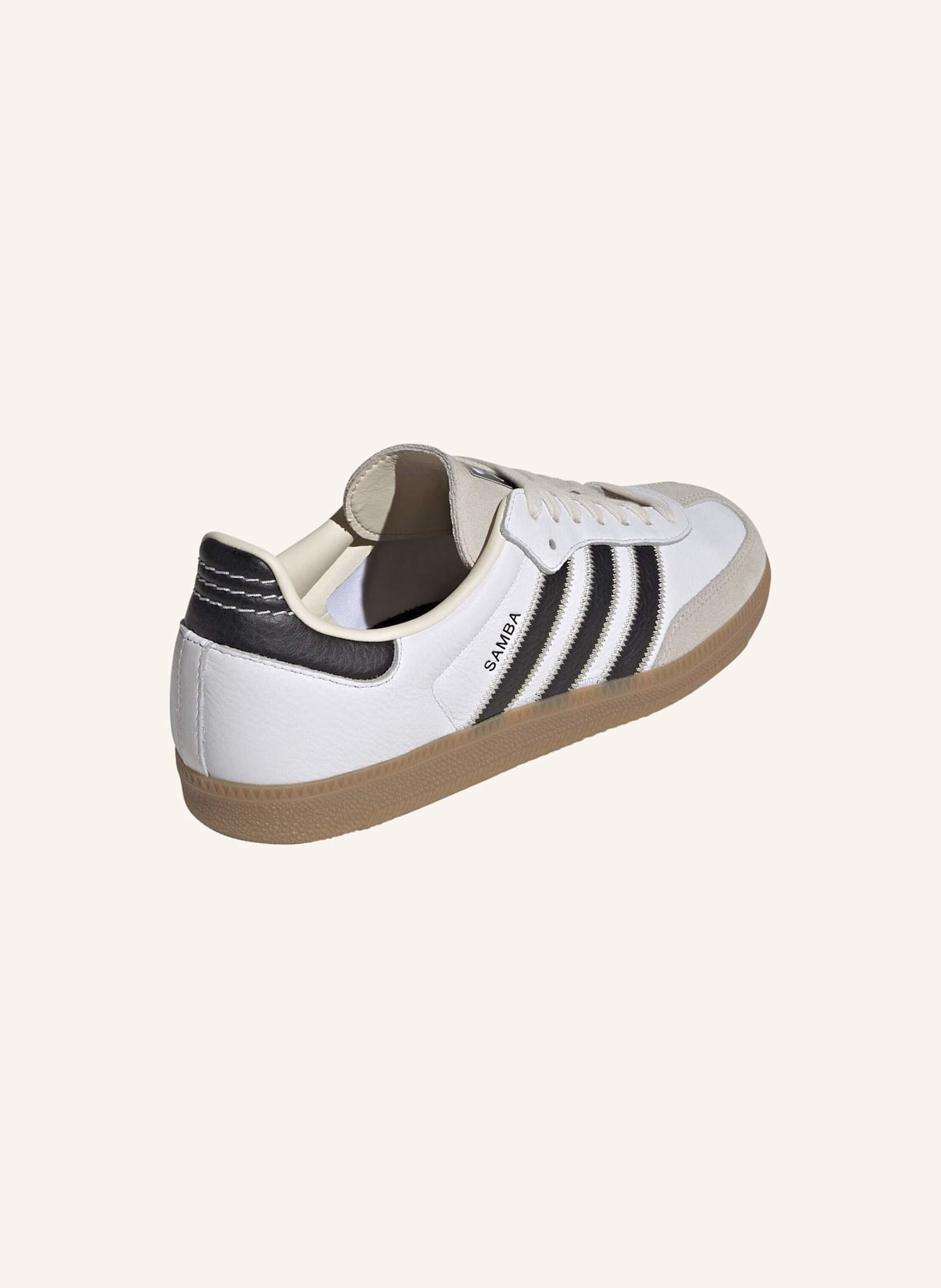 adidas Originals SAMBA OG SCHUH: WEISS/ SCHWARZ/ BEIGE