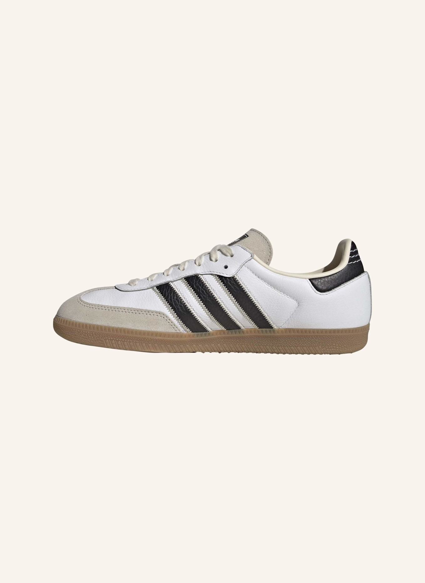 adidas Originals SAMBA OG SCHUH: WEISS/ SCHWARZ/ BEIGE