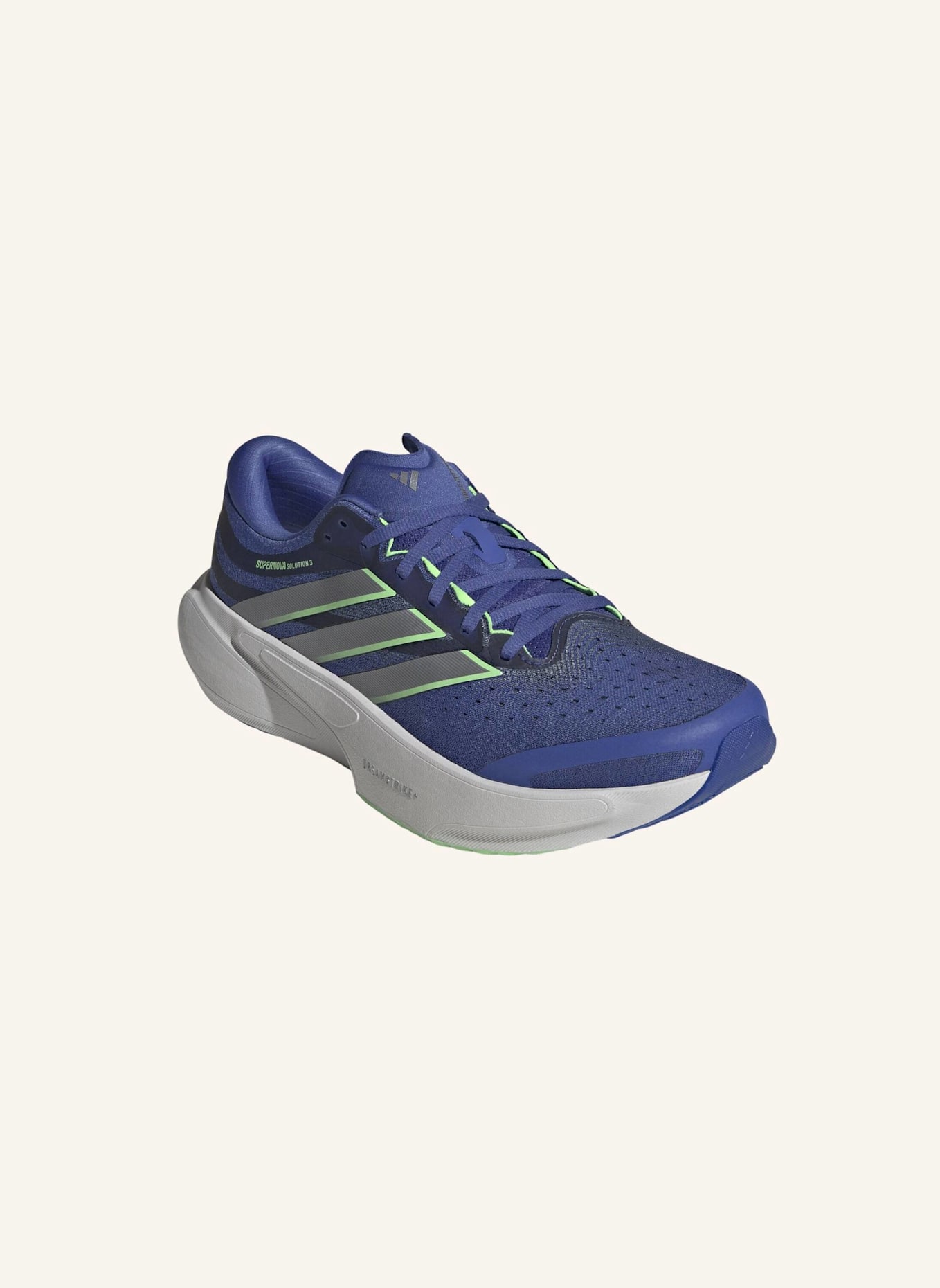 adidas SUPERNOVA SOLUTION 3 LAUFSCHUHE: GRAU/ NEONGRÜN