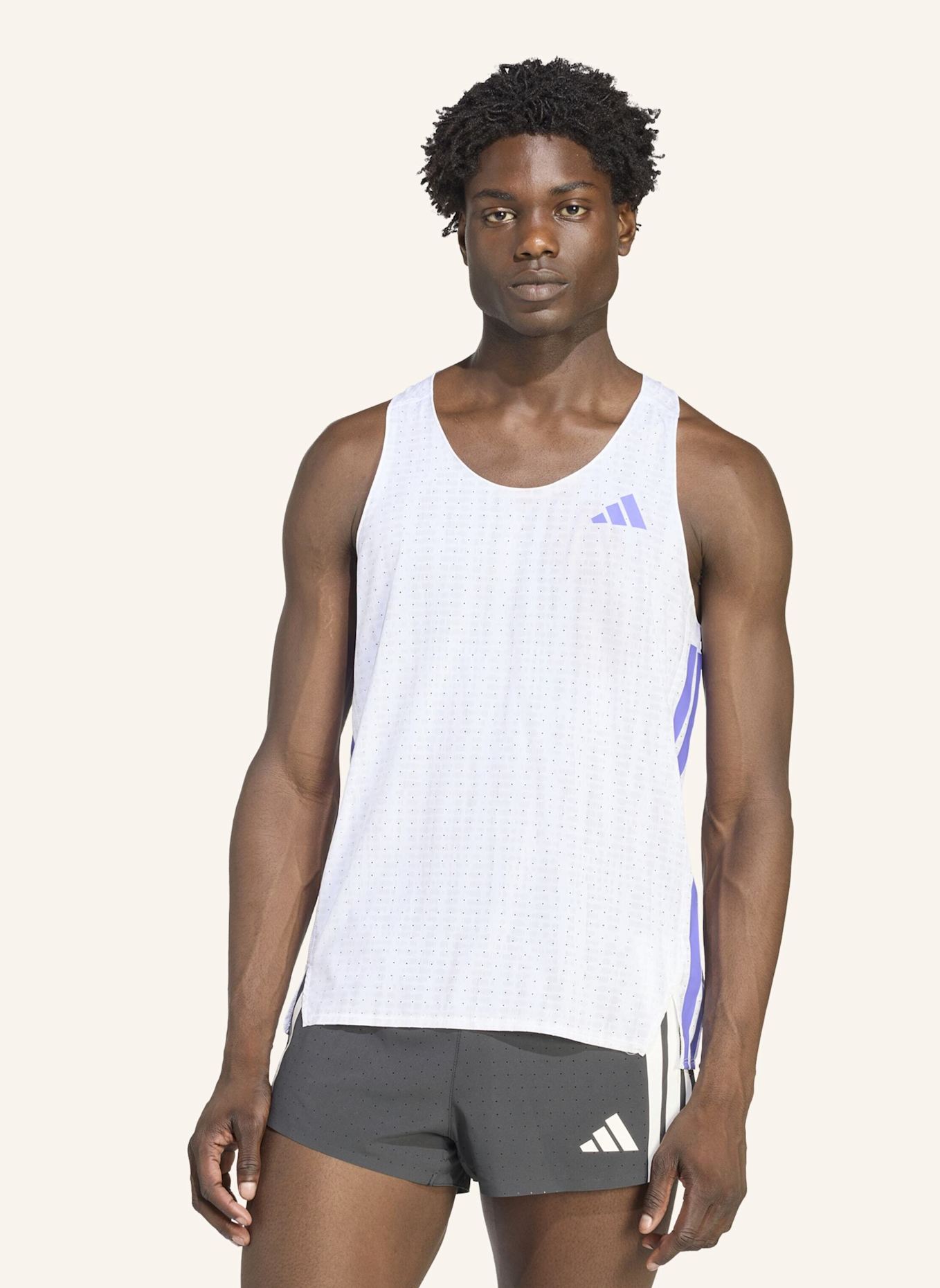 adidas ADIZERO RUNNING SINGLET: WEISS
