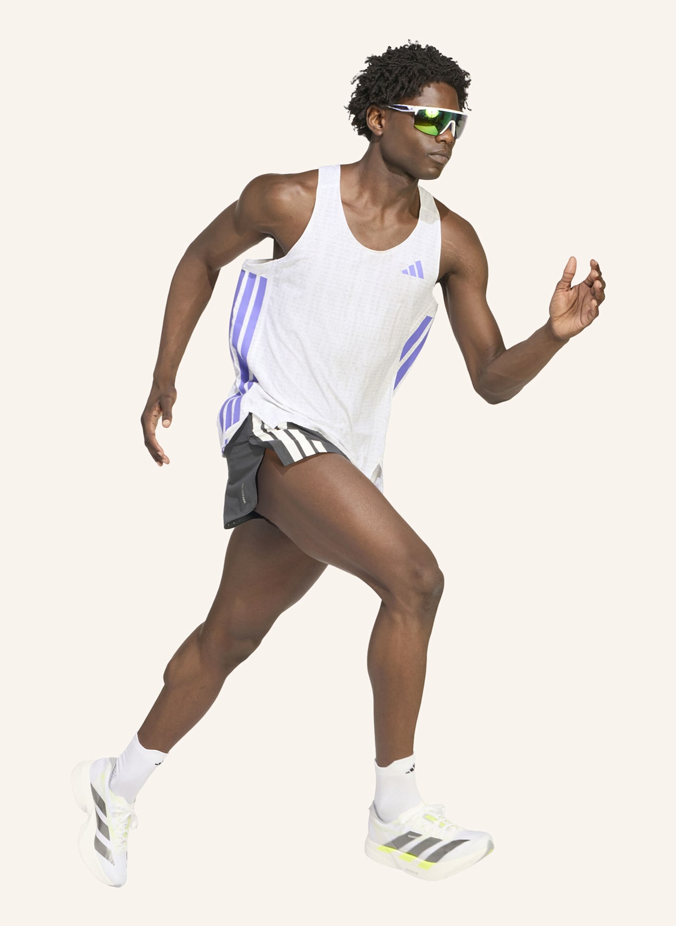 adidas ADIZERO RUNNING SINGLET: WEISS