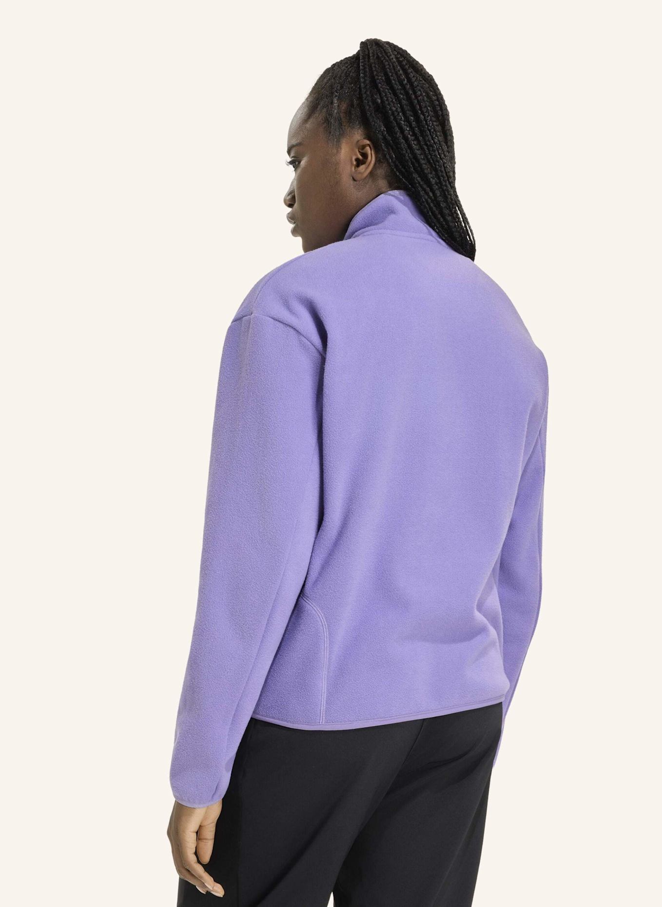 adidas ADI365 RUNNING ESSENTIALS WINTERIZED FLEECE, REISSVERSCHLUSS BIS ZUR BRUST: LILA