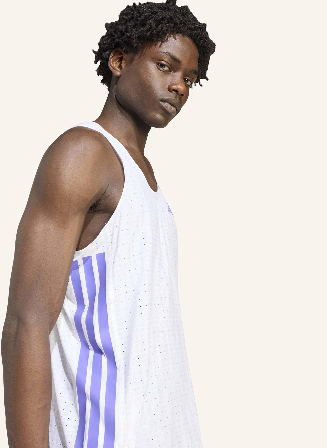 adidas ADIZERO RUNNING SINGLET: WEISS