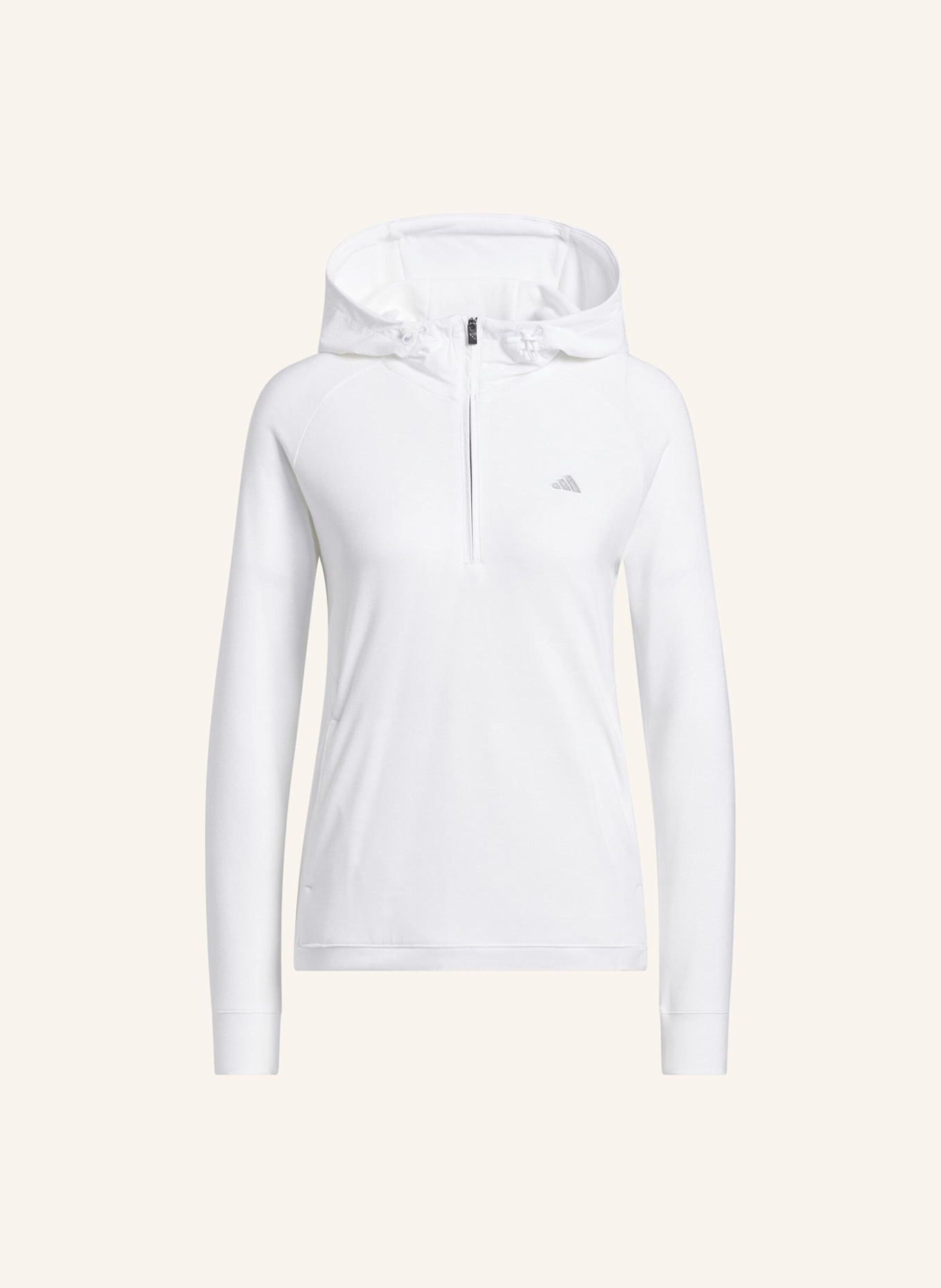 adidas ULTIMATE365+ COURSE CONTROL HYBRID QUARTER-ZIP KAPUZENJACKE: WEISS