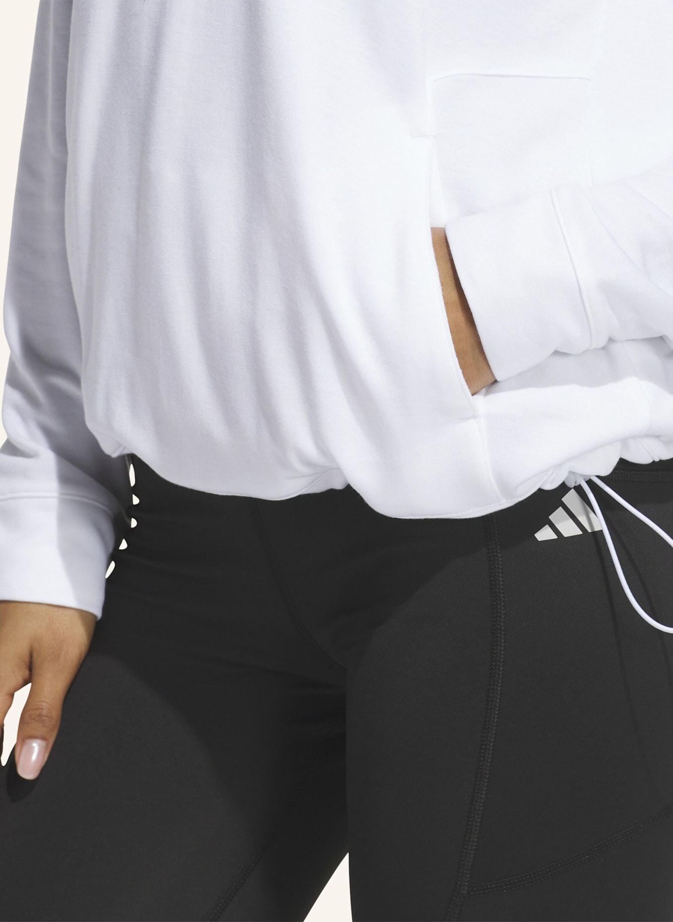 adidas ULTIMATE365+ COURSE CONTROL HYBRID QUARTER-ZIP KAPUZENJACKE: WEISS