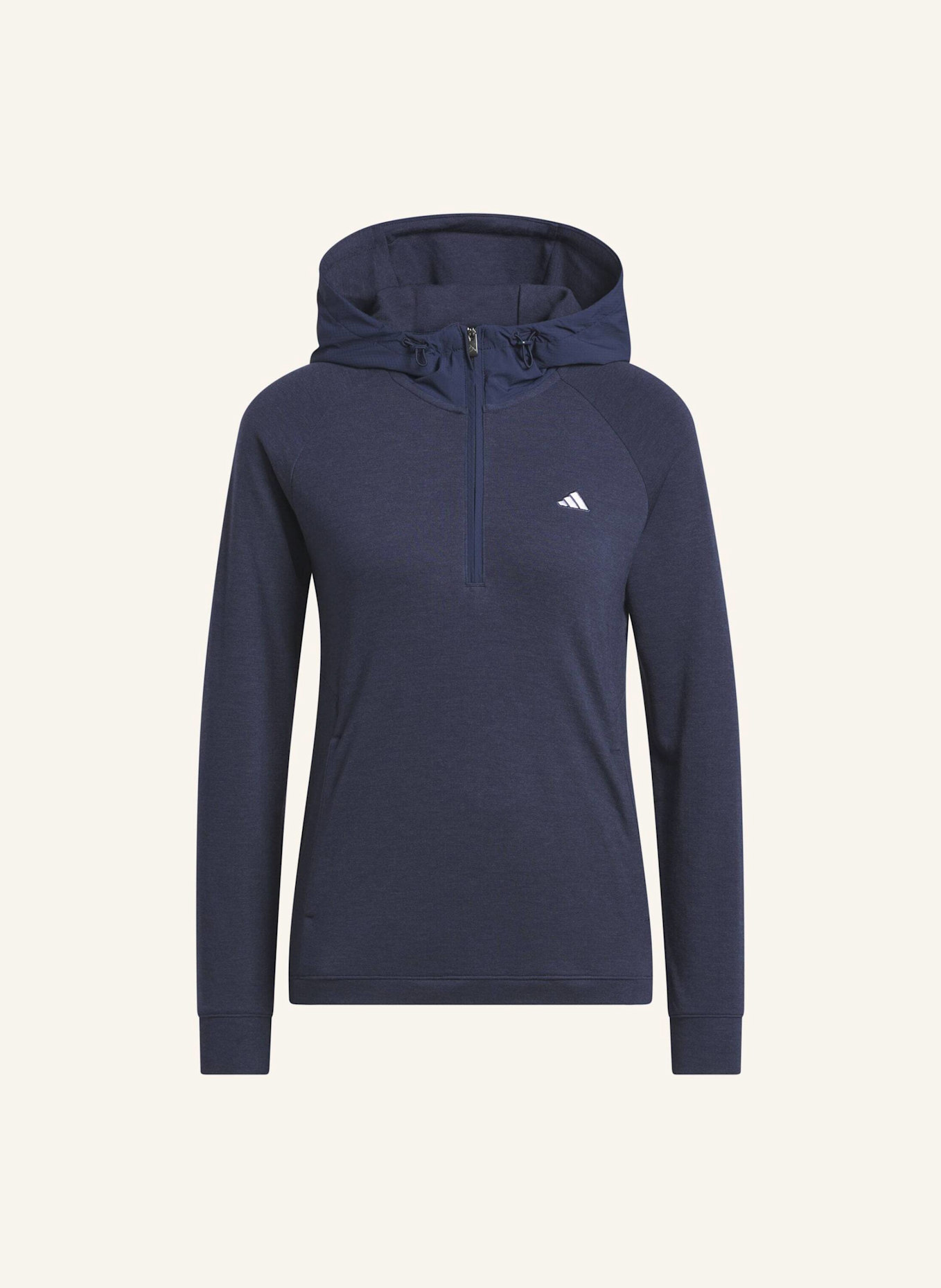 adidas ULTIMATE365+ COURSE CONTROL HYBRID QUARTER-ZIP KAPUZENJACKE: BLAU