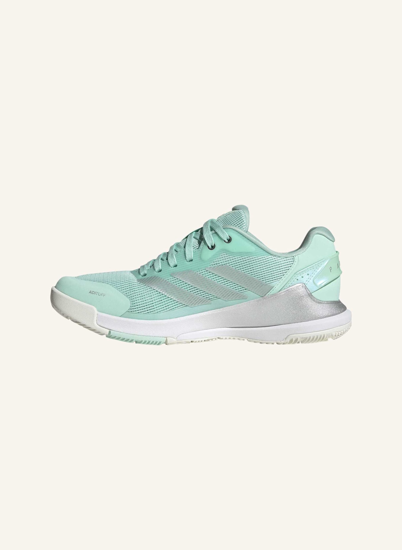 adidas CRAZYQUICK LIGHTSTRIKE PADEL-SCHUH: GRÜN/ SILBER/ WEISS