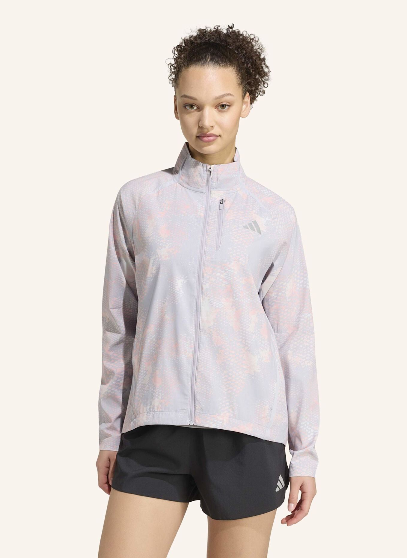 adidas ADI365 ICONIC LAUFJACKE, ANIMALPRINT: GRAU