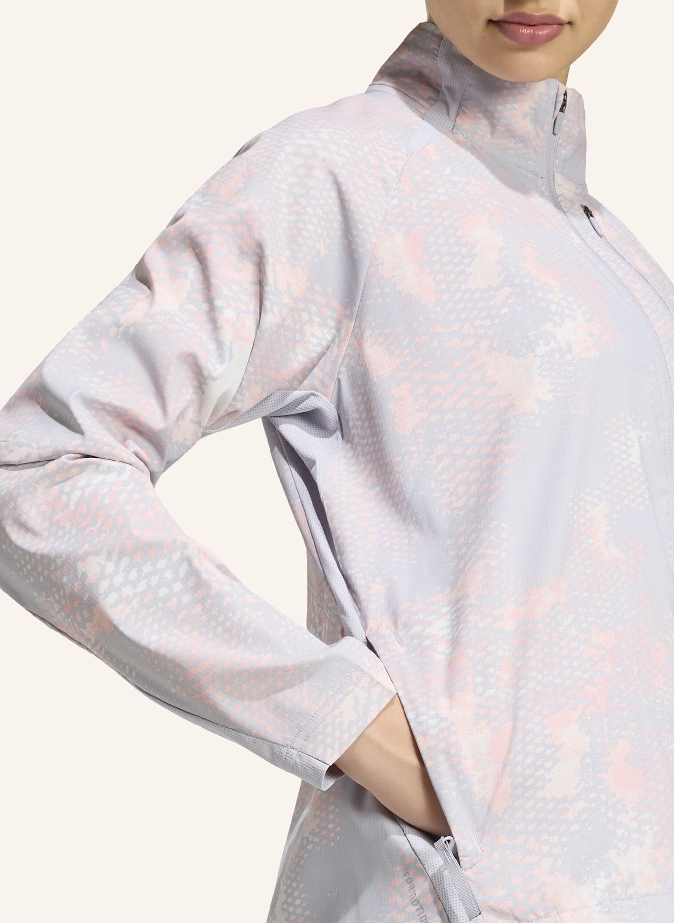 adidas ADI365 ICONIC LAUFJACKE, ANIMALPRINT: GRAU