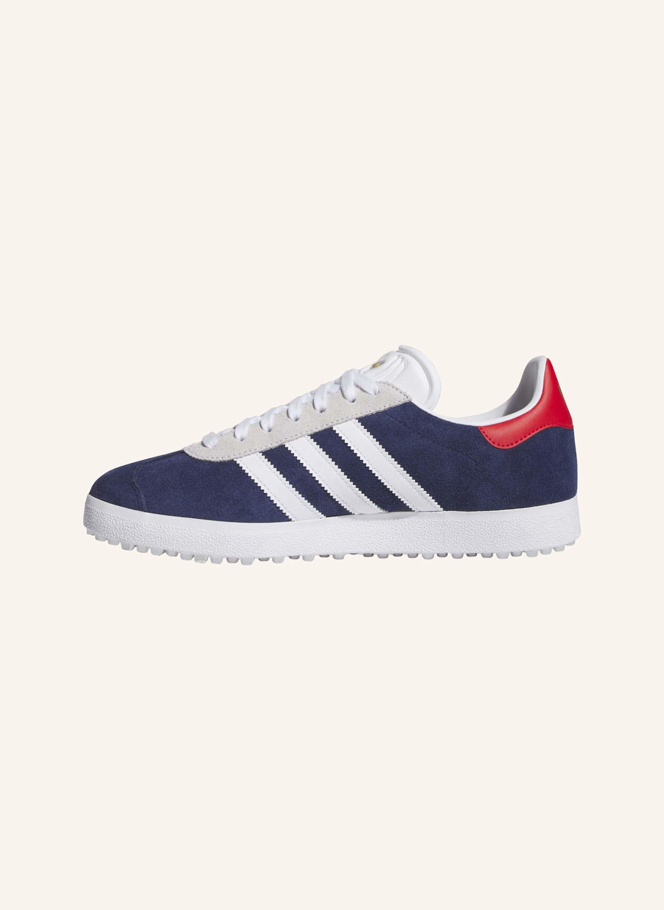 adidas GAZELLE SPIKELESS GOLFSCHUH: BLAU/ WEISS/ ROT