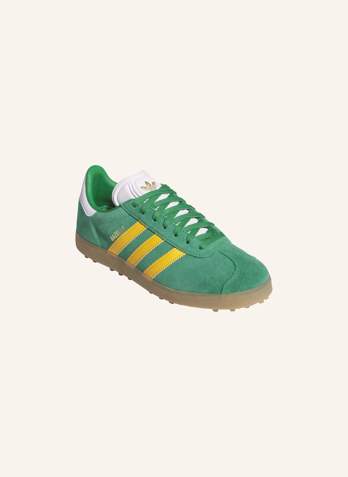 adidas GAZELLE SPIKELESS GOLFSCHUH: GRÜN/ GELB/ WEISS