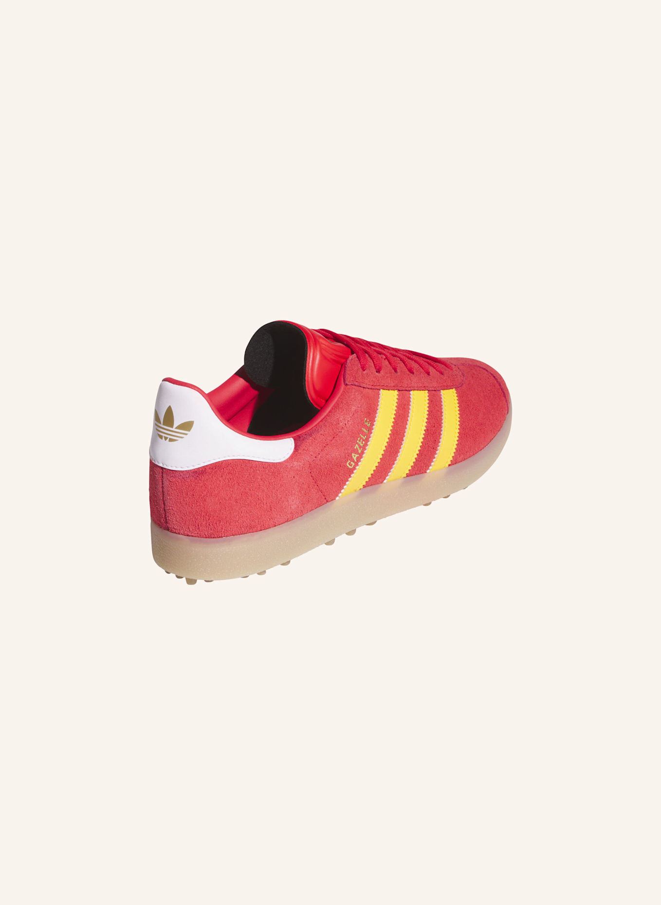 adidas GAZELLE SPIKELESS GOLFSCHUH: ROT/ GELB/ BEIGE