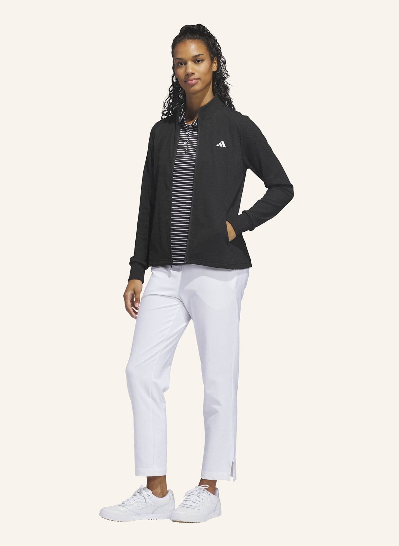 adidas PERFORMANCE TEXTURE FULL ZIP JACKE: SCHWARZ