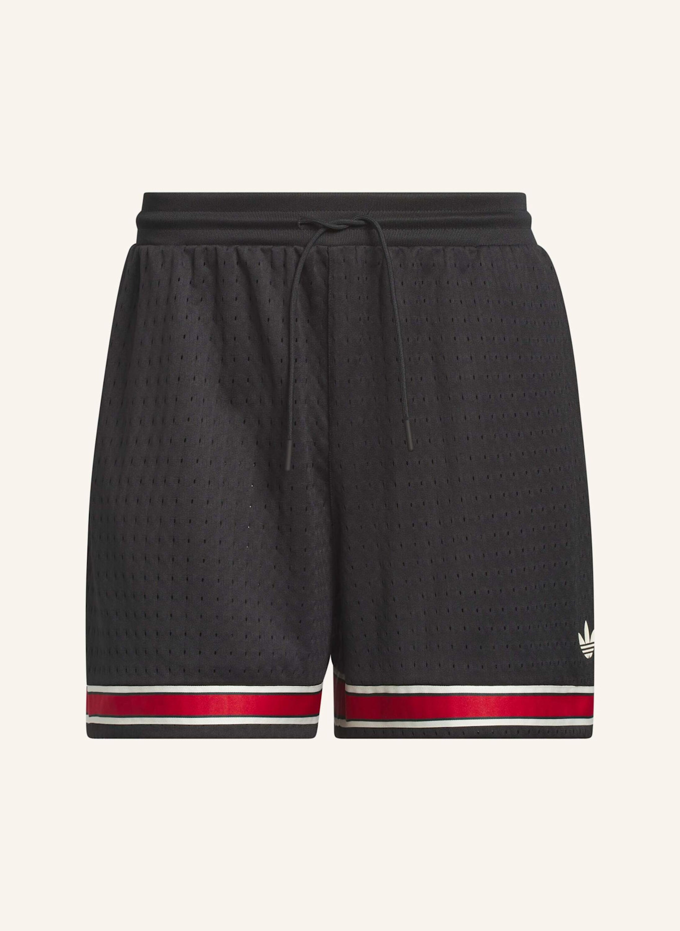 adidas Originals ORIGINALS SIDELINE SHORTS: SCHWARZ/ WEISS/ ROT