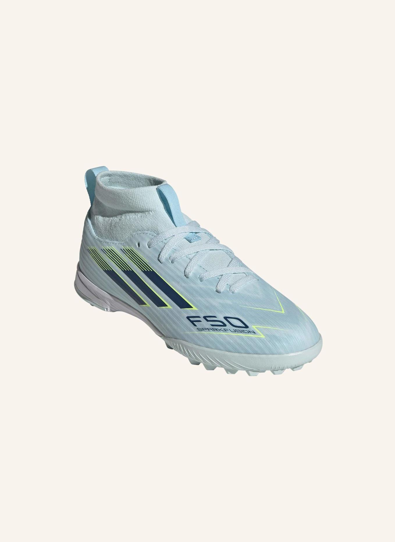 adidas F50 SPARKFUSION LEAGUE MID CUT TURF FUSSBALLSCHUH KIDS: BLAU/ GELB