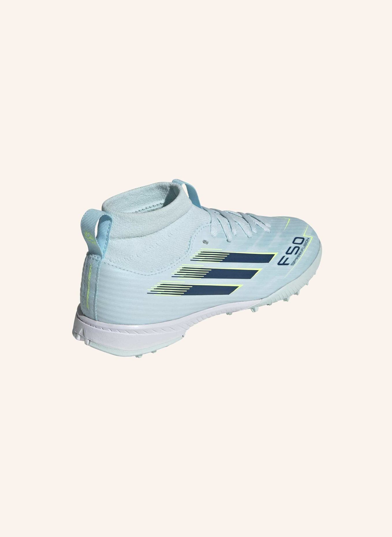adidas F50 SPARKFUSION LEAGUE MID CUT TURF FUSSBALLSCHUH KIDS: BLAU/ GELB