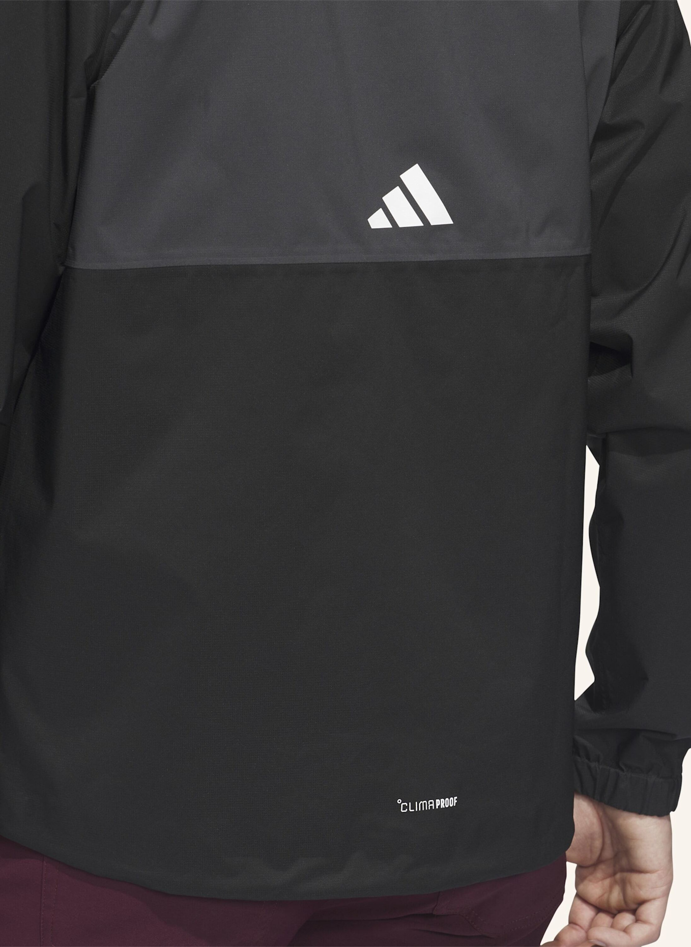 adidas ULTIMATE365 CLIMAPROOF JACKE, DURCHGEHENDER REISSVERSCHLUSS: SCHWARZ