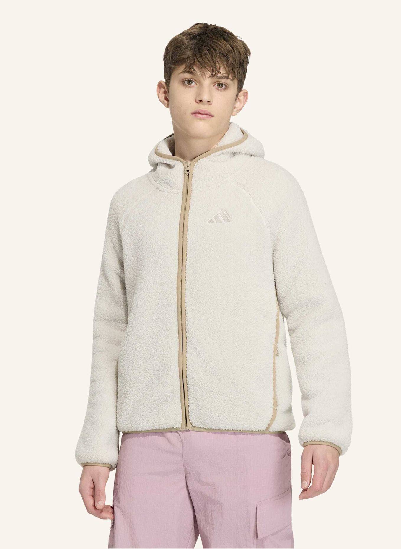 adidas TERREX TERREX XPLORIC KIDS FLEECEJACKE, KAPUZE, DURCHGEHENDER REISSVERSCHLUSS: BEIGE
