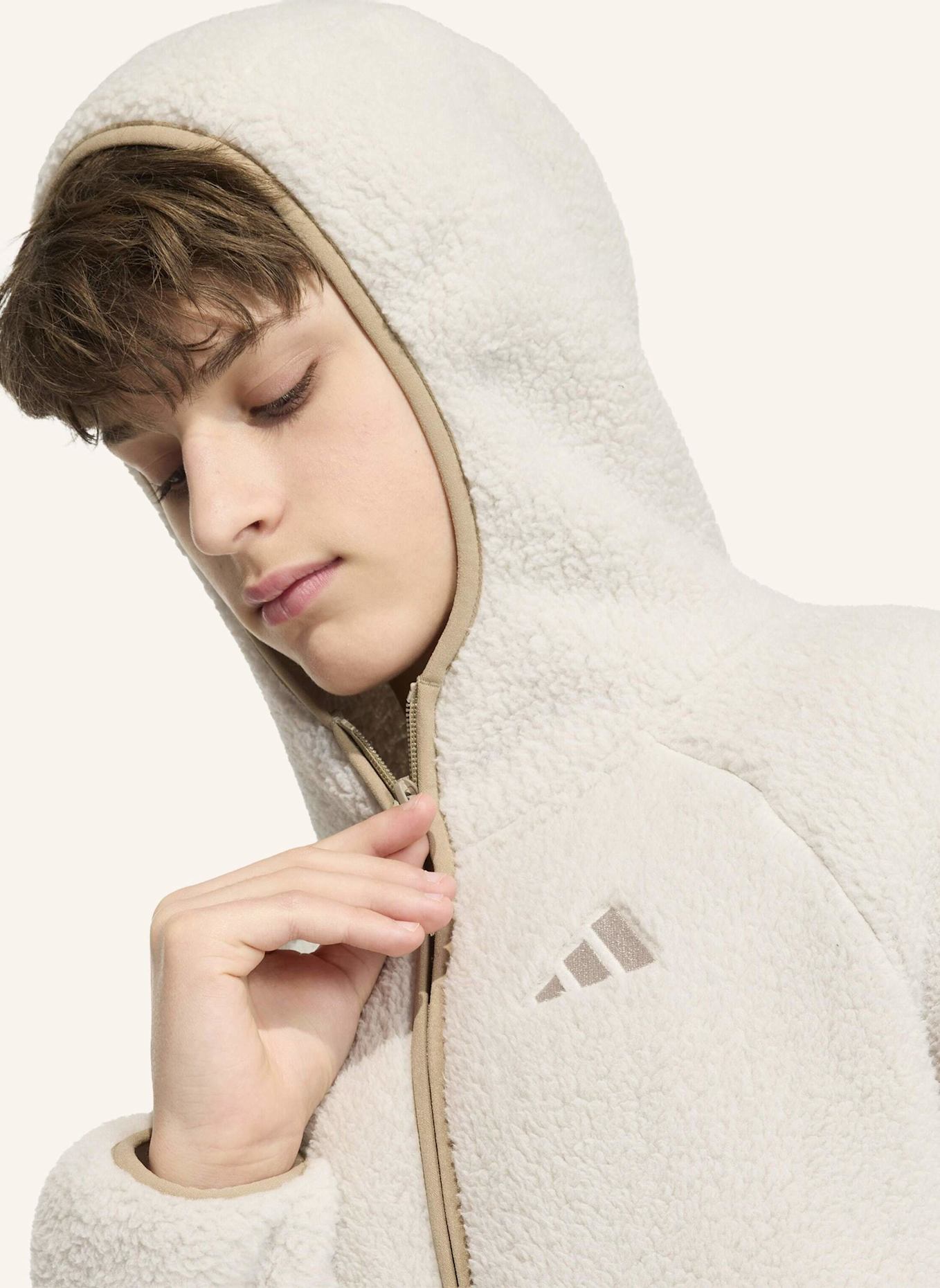adidas TERREX TERREX XPLORIC KIDS FLEECEJACKE, KAPUZE, DURCHGEHENDER REISSVERSCHLUSS: BEIGE