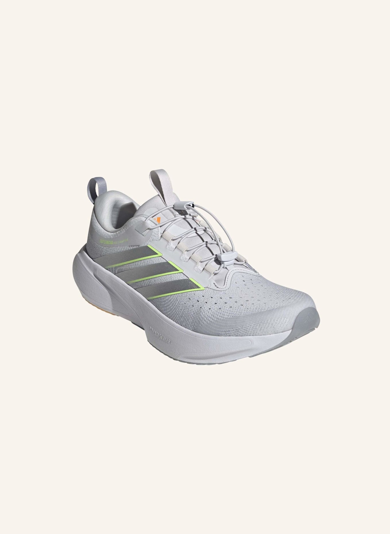 adidas SUPERNOVA RISE 3 ADAPTIVE LAUFSCHUH: GRAU/ SILBER/ GRÜN