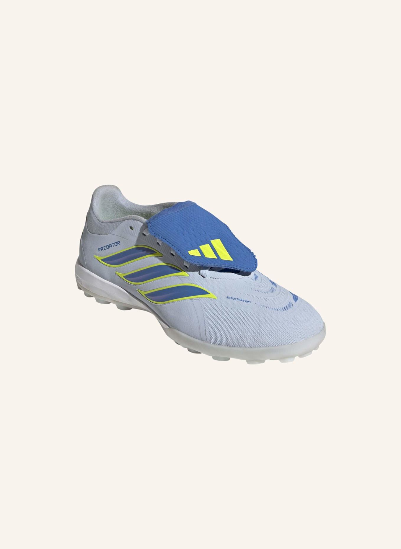 adidas PREDATOR PRO FUSSBALLSCHUH, KUNSTRASEN, UMSCHLAGBARE ZUNGE: BLAU/ GELB