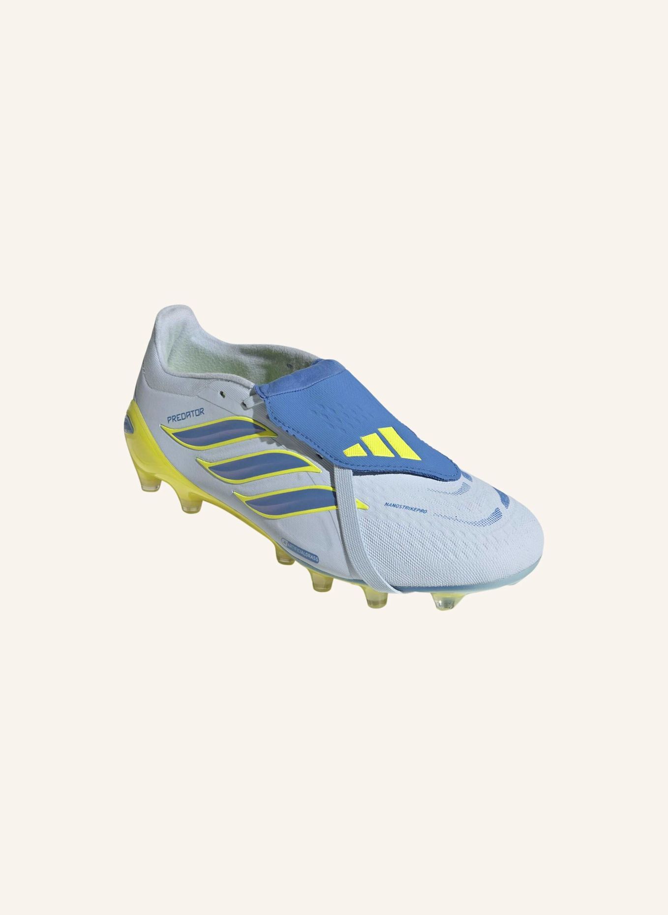 adidas PREDATOR PRO FOLD-OVER TONGUE ARTIFICIAL GROUND FUSSBALLSCHUH: BLAU/ GELB