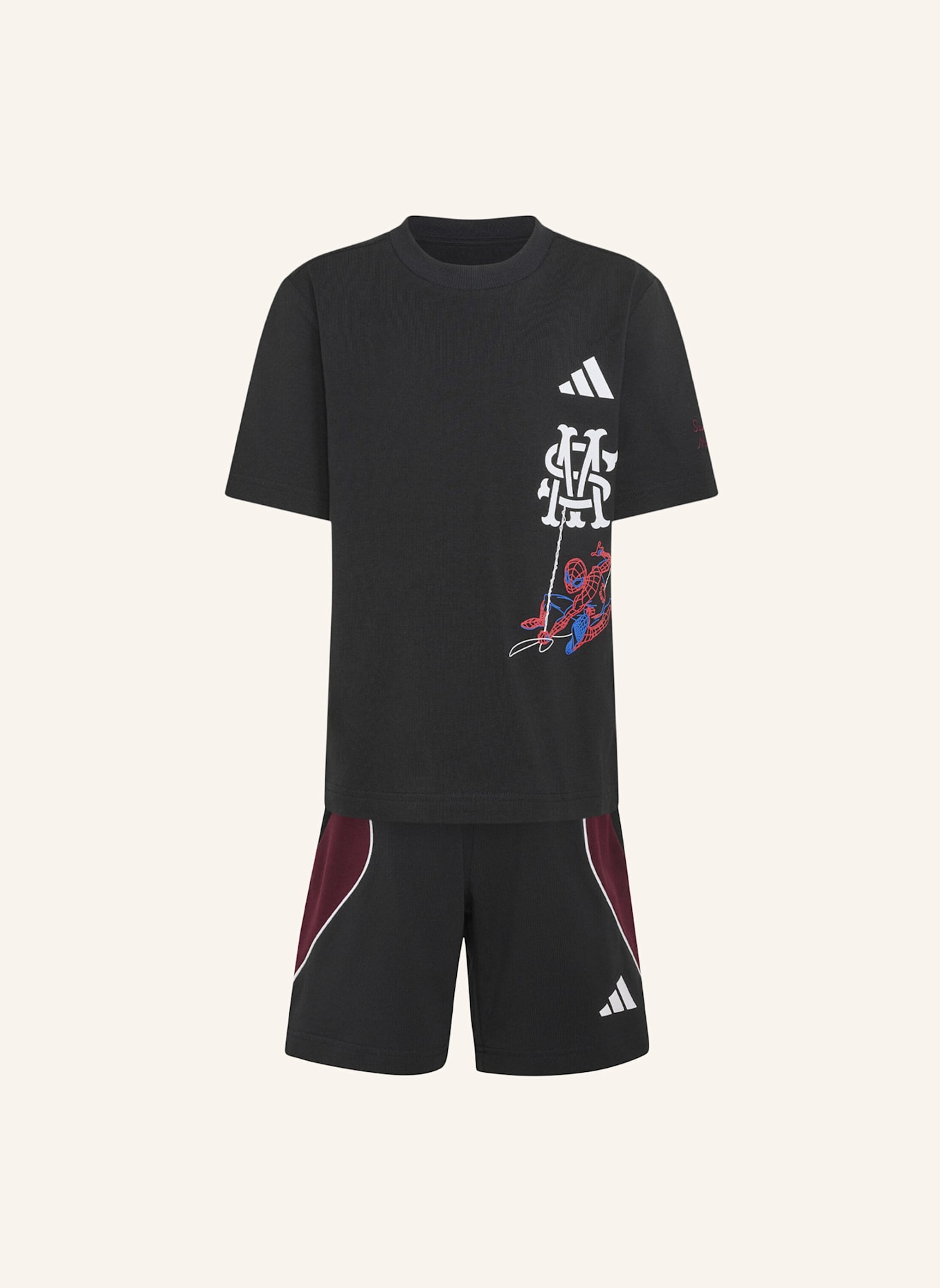 adidas ADIDAS MARVEL SPIDER-MAN SET, T-SHIRT UND SHORTS: SCHWARZ/ WEISS