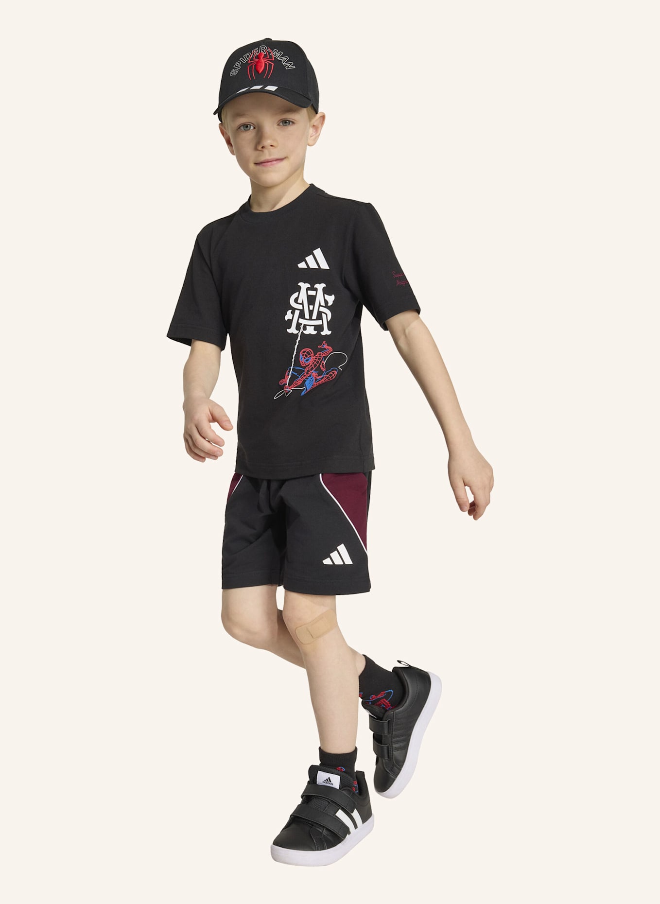 adidas ADIDAS MARVEL SPIDER-MAN SET, T-SHIRT UND SHORTS: SCHWARZ/ WEISS