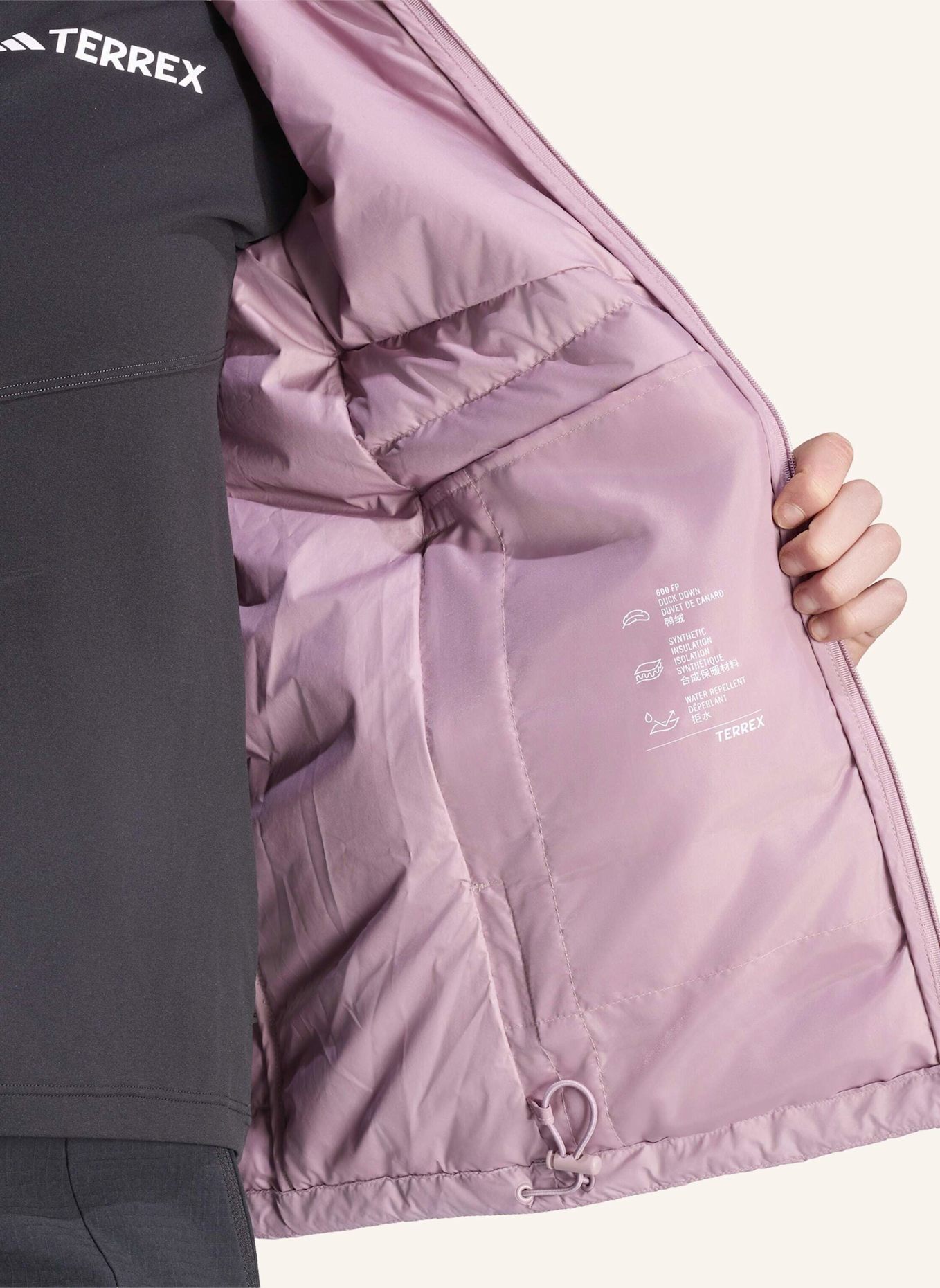 adidas TERREX TERREX MULTI LIGHT DOWN CLIMAWARM KAPUZENJACKE: LILA