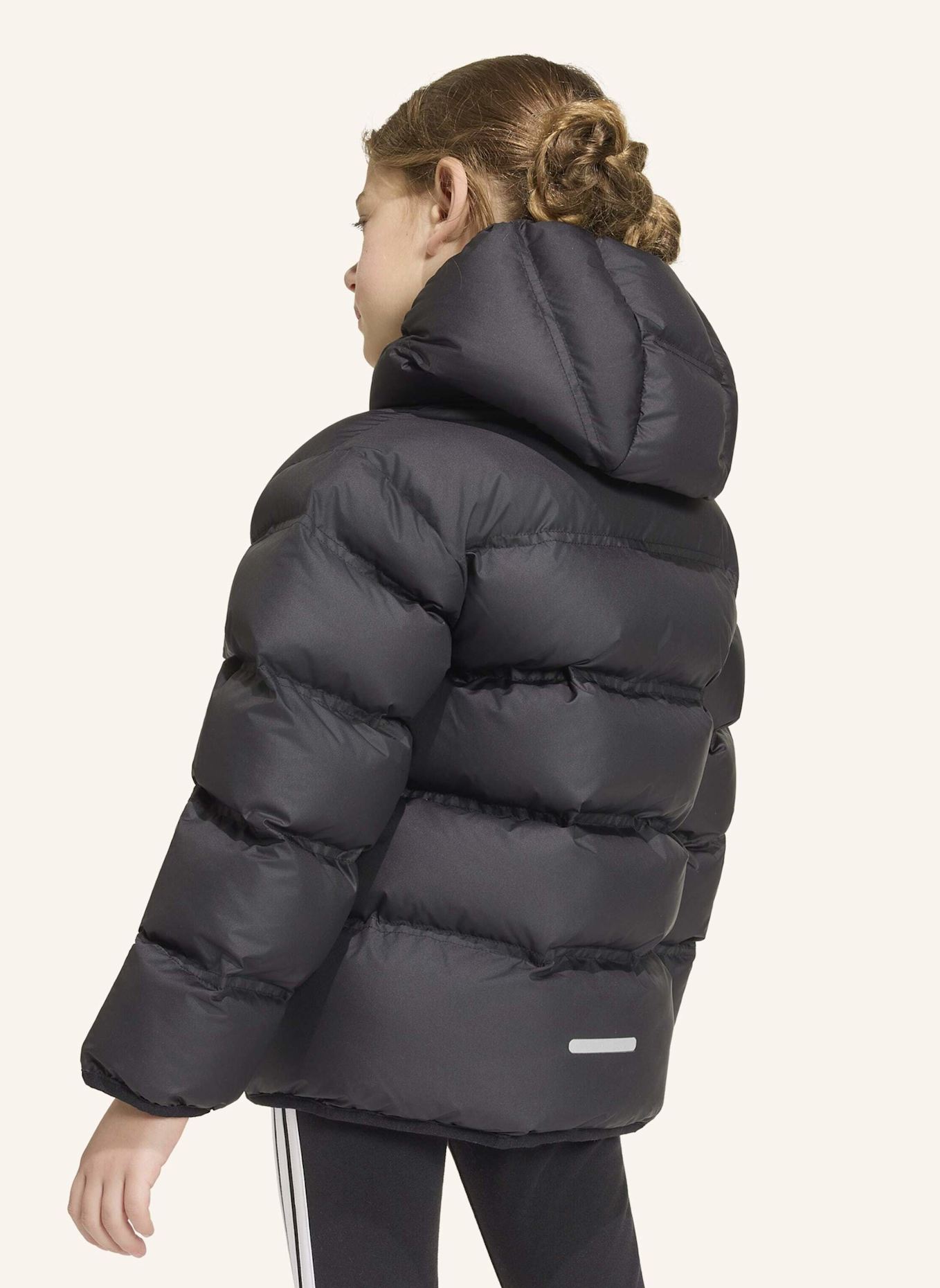adidas JACKE, KUNSTDAUNEN: SCHWARZ/ SILBER