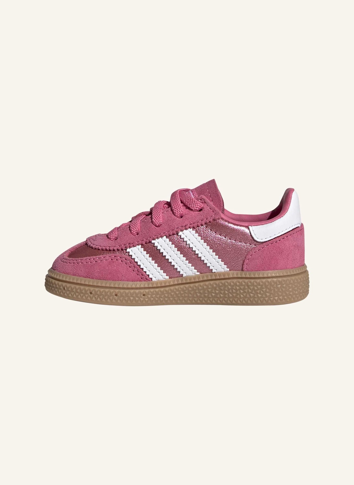 adidas Originals HANDBALL SPEZIAL SCHUH, KOMFORTVERSCHLUSS, ELASTISCHE SCHNÜRSENKEL: ROSA/ WEISS/ BEIGE