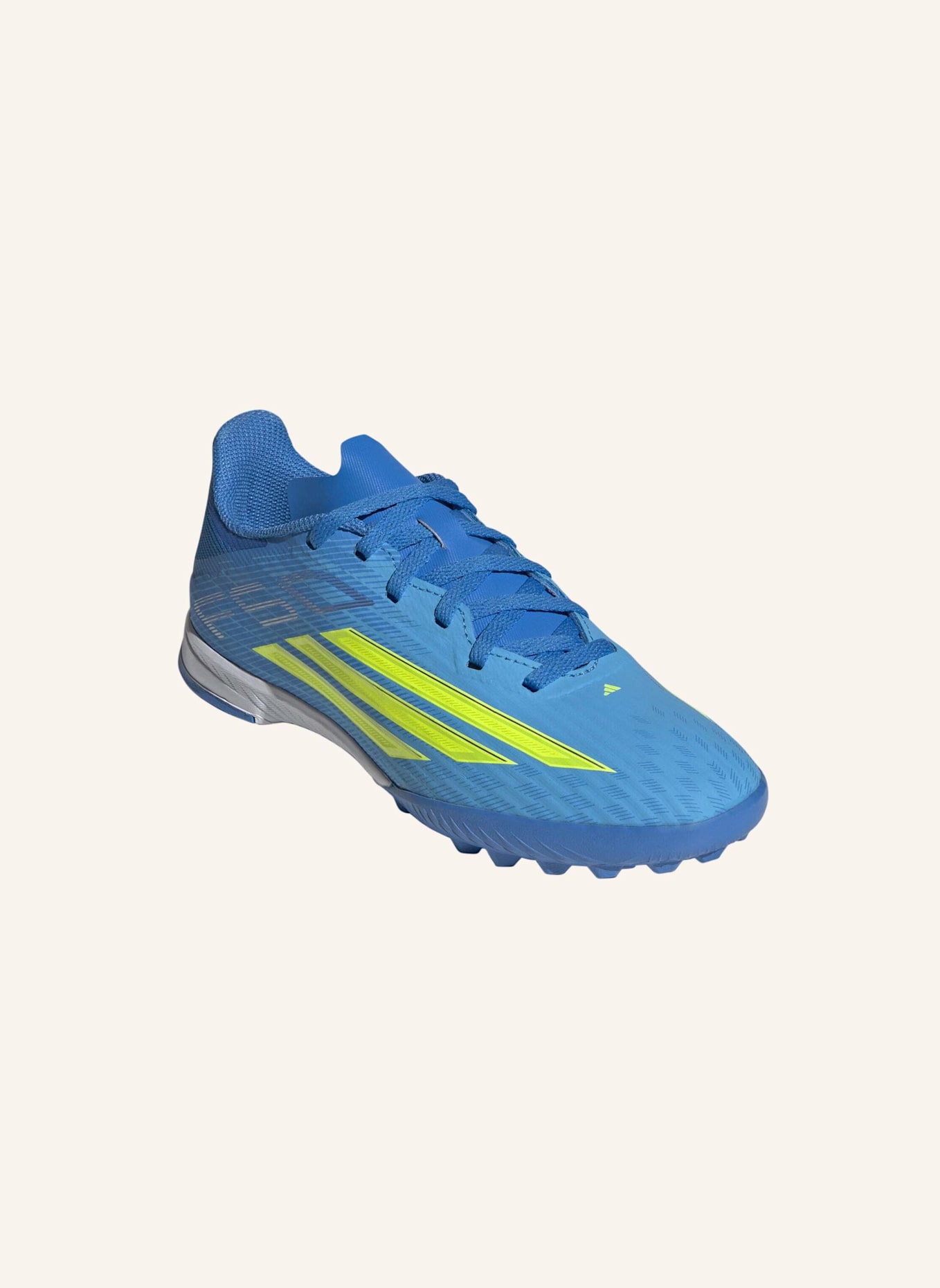adidas F50 LEAGUE KIDS FUSSBALLSCHUH, ROLLRASEN: BLAU/ GELB