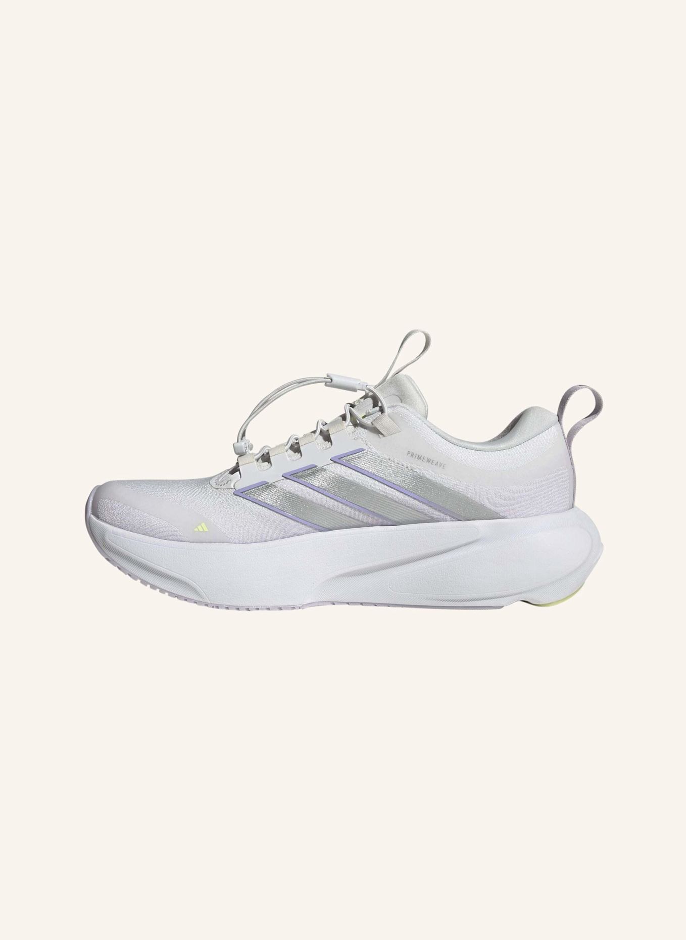 adidas SUPERNOVA RISE 3 ADAPTIVE LAUFSCHUH: WEISS/ SILBER/ LILA