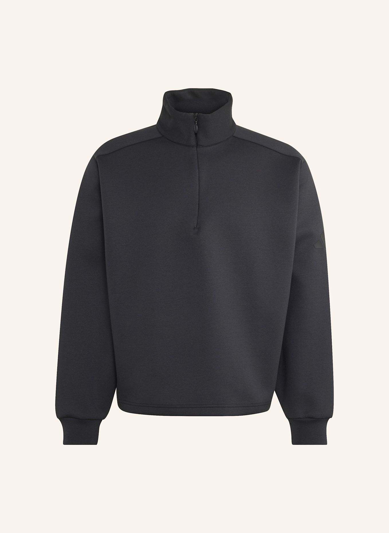 adidas SOFT LUX WINTER SWEATSHIRT, REISSVERSCHLUSS BIS ZUR BRUST, GEWIRKTES MATERIAL: SCHWARZ