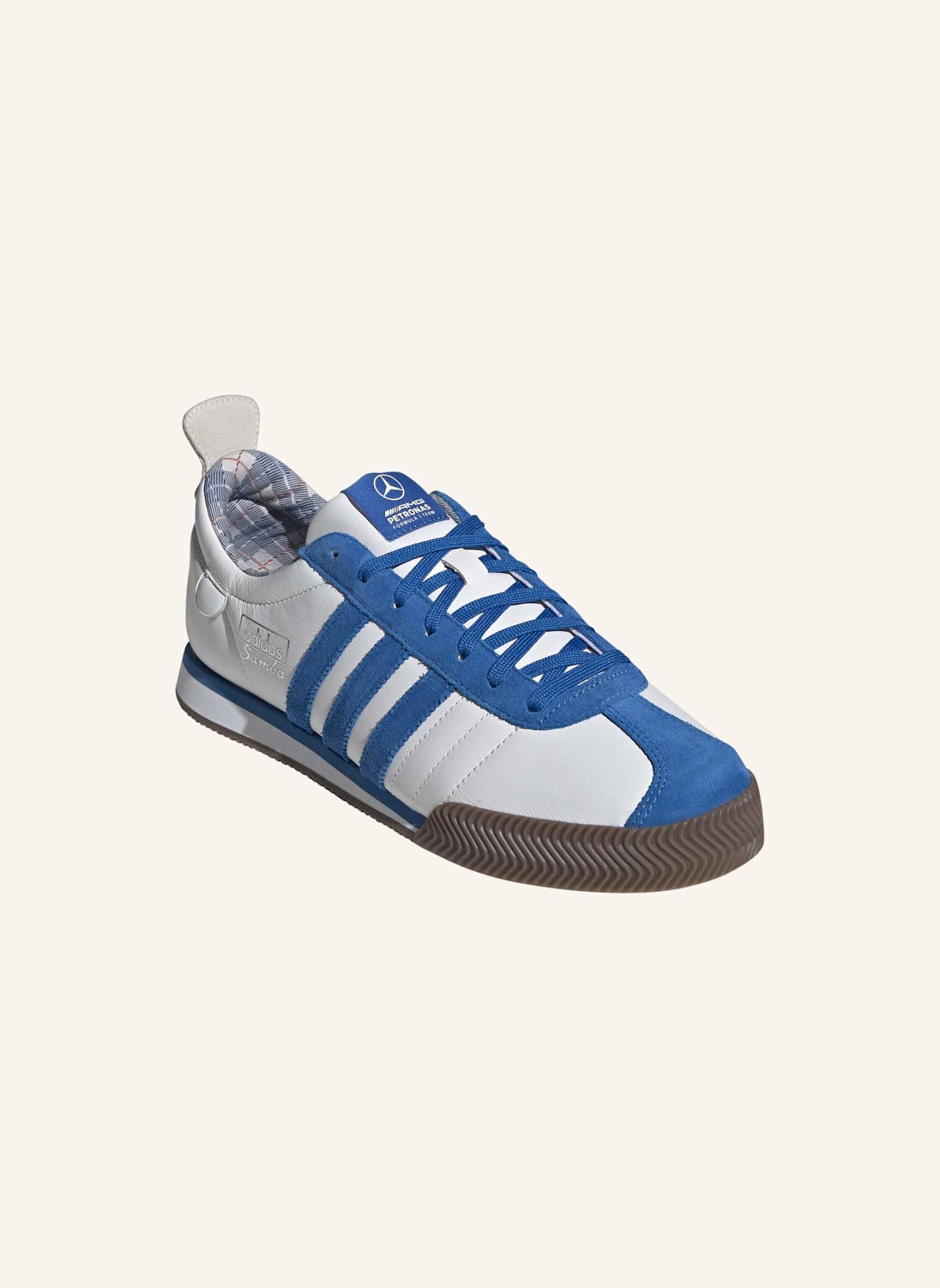 adidas Originals SAMBA 62 SUPER MERCEDES-AMG PETRONAS F1 TEAM SCHUH: WEISS/ BLAU/ BEIGE