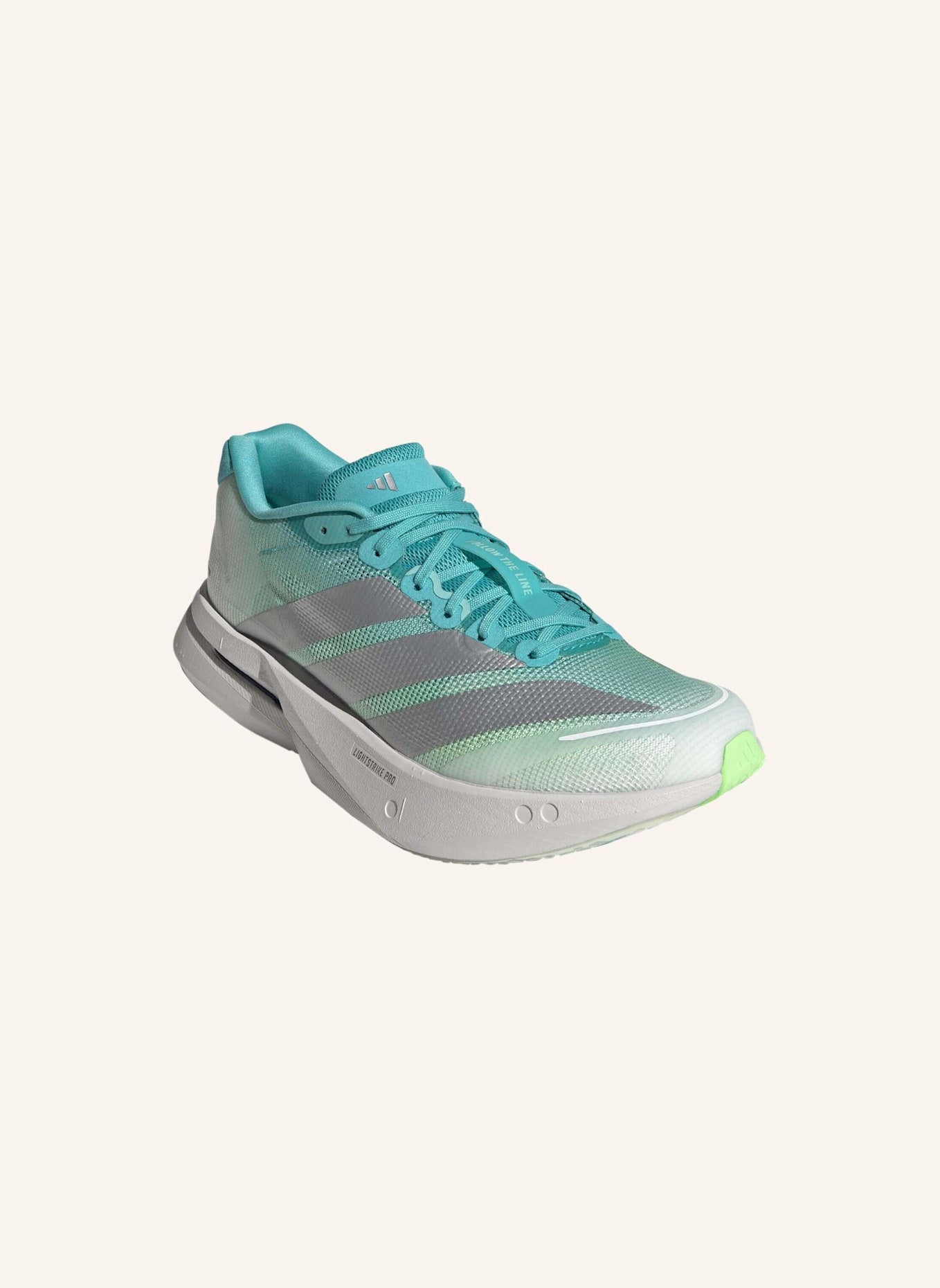 adidas ADIZERO BOSTON 13 LAUFSCHUH: GRÜN/ SILBER/ GRAU