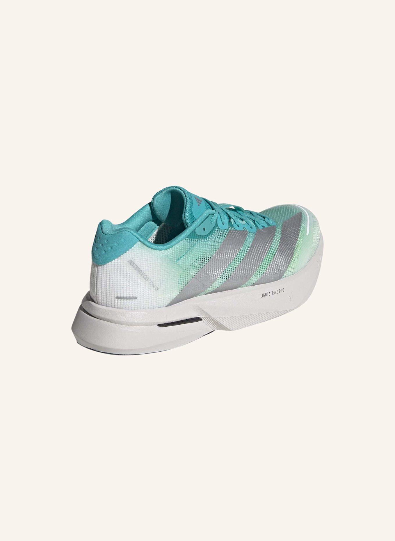 adidas ADIZERO BOSTON 13 LAUFSCHUH: GRÜN/ SILBER/ GRAU
