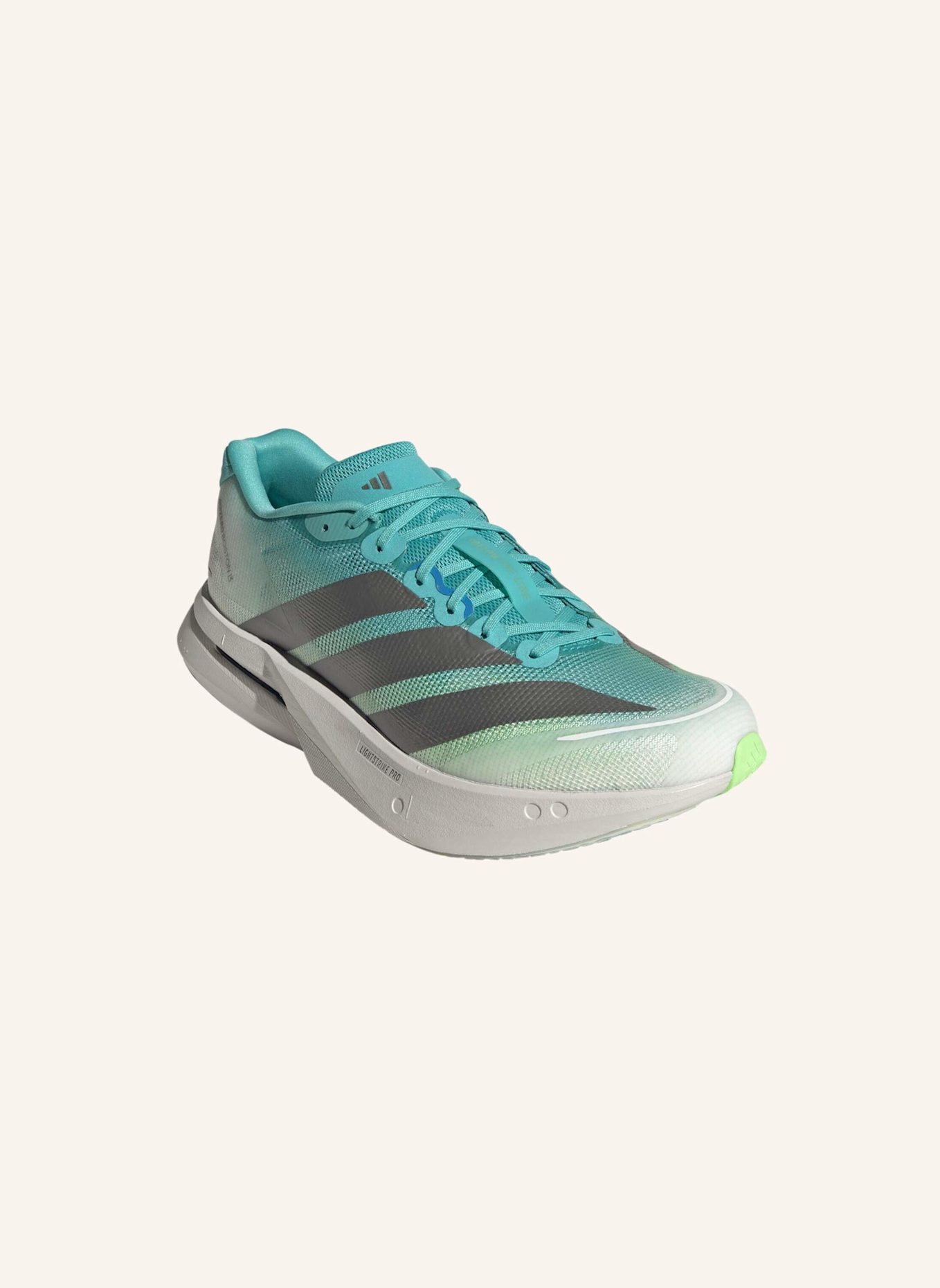 adidas ADIZERO BOSTON 13 LAUFSCHUH: GRÜN/ GRAU