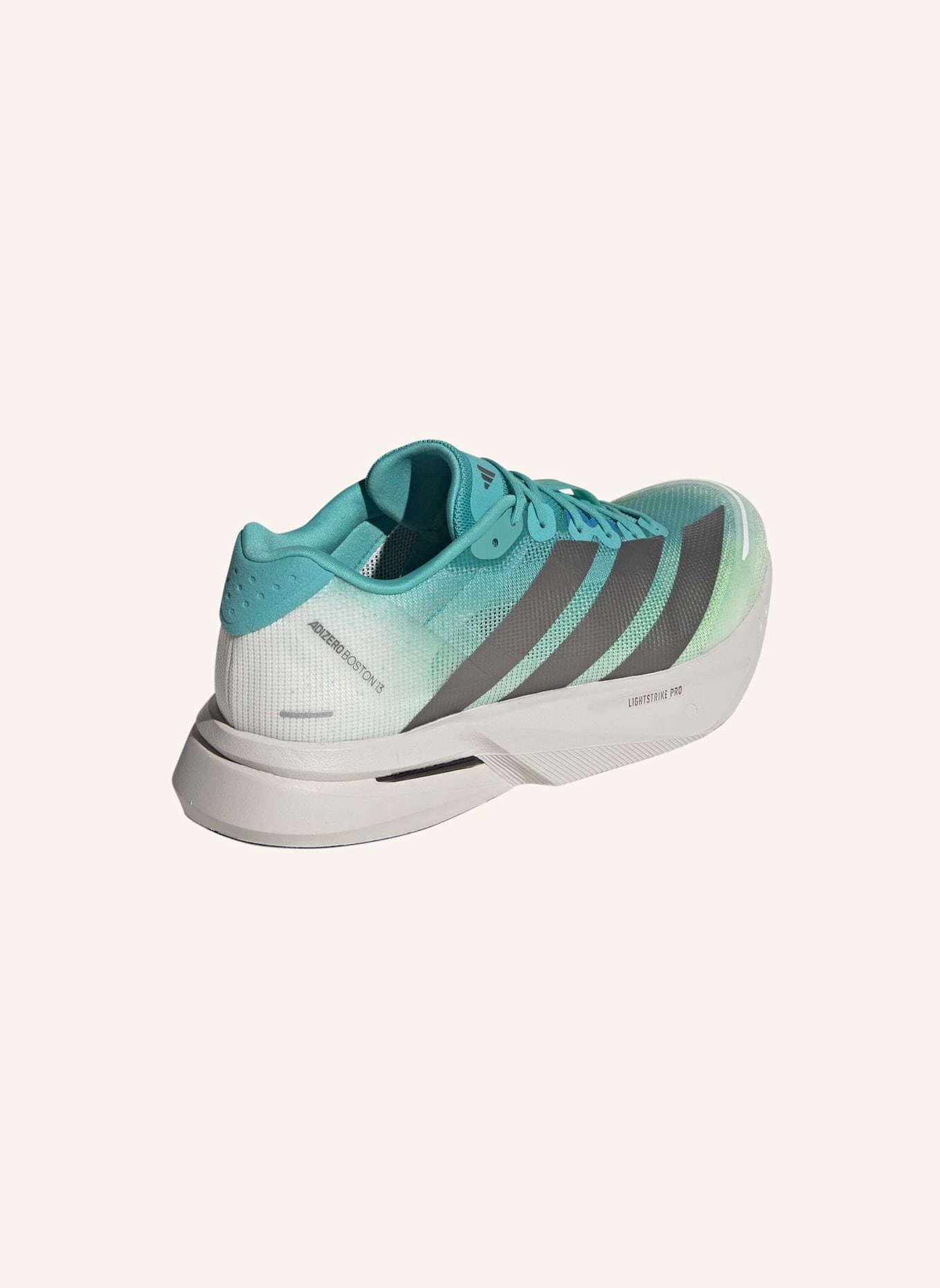 adidas ADIZERO BOSTON 13 LAUFSCHUH: GRÜN/ GRAU