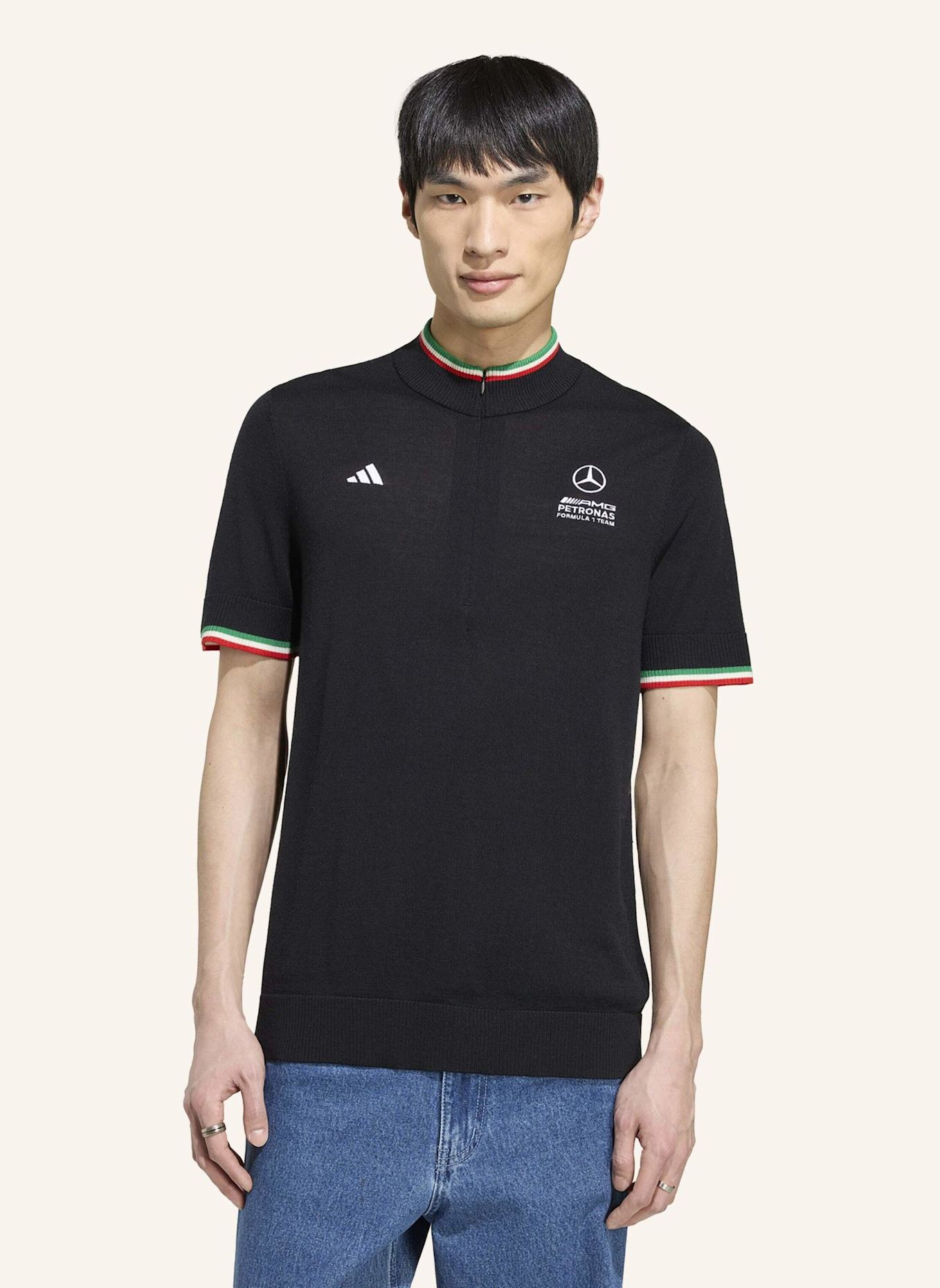 adidas MERCEDES-AMG PETRONAS FORMULA 1 TEAM IMOLA TOP TEAM T-SHIRT, MERINO: SCHWARZ