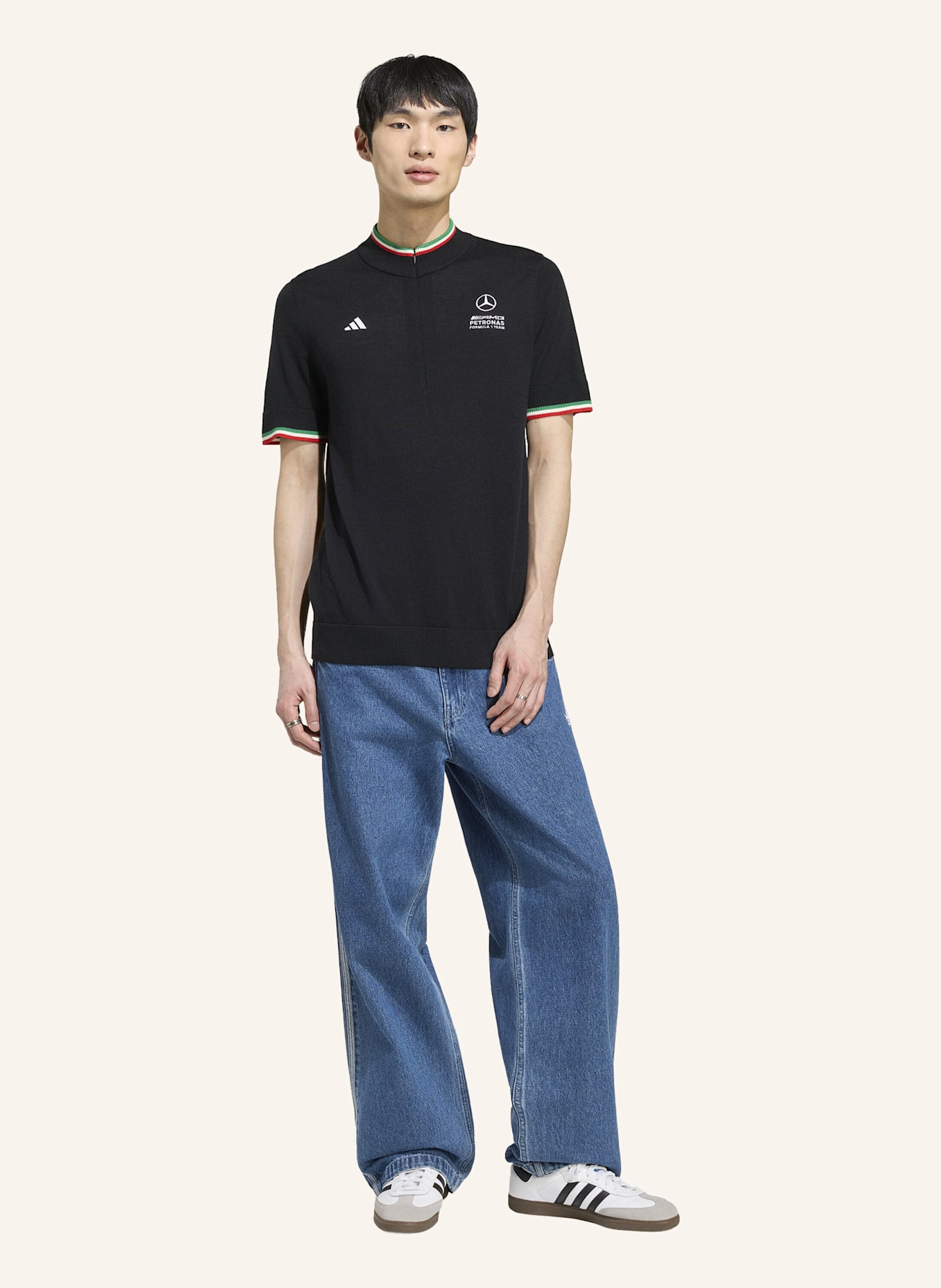adidas MERCEDES-AMG PETRONAS FORMULA 1 TEAM IMOLA TOP TEAM T-SHIRT, MERINO: SCHWARZ