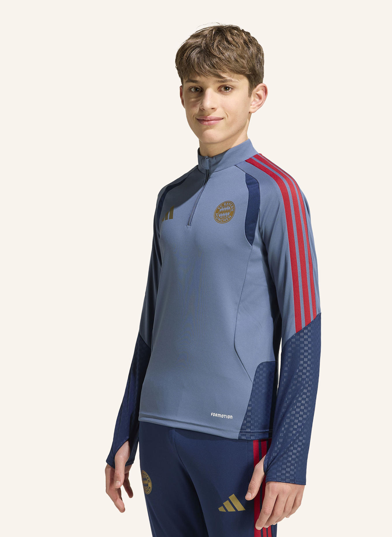 adidas FC BAYERN MÜNCHEN 26/27 KIDS TRAININGSOBERTEIL: BLAU