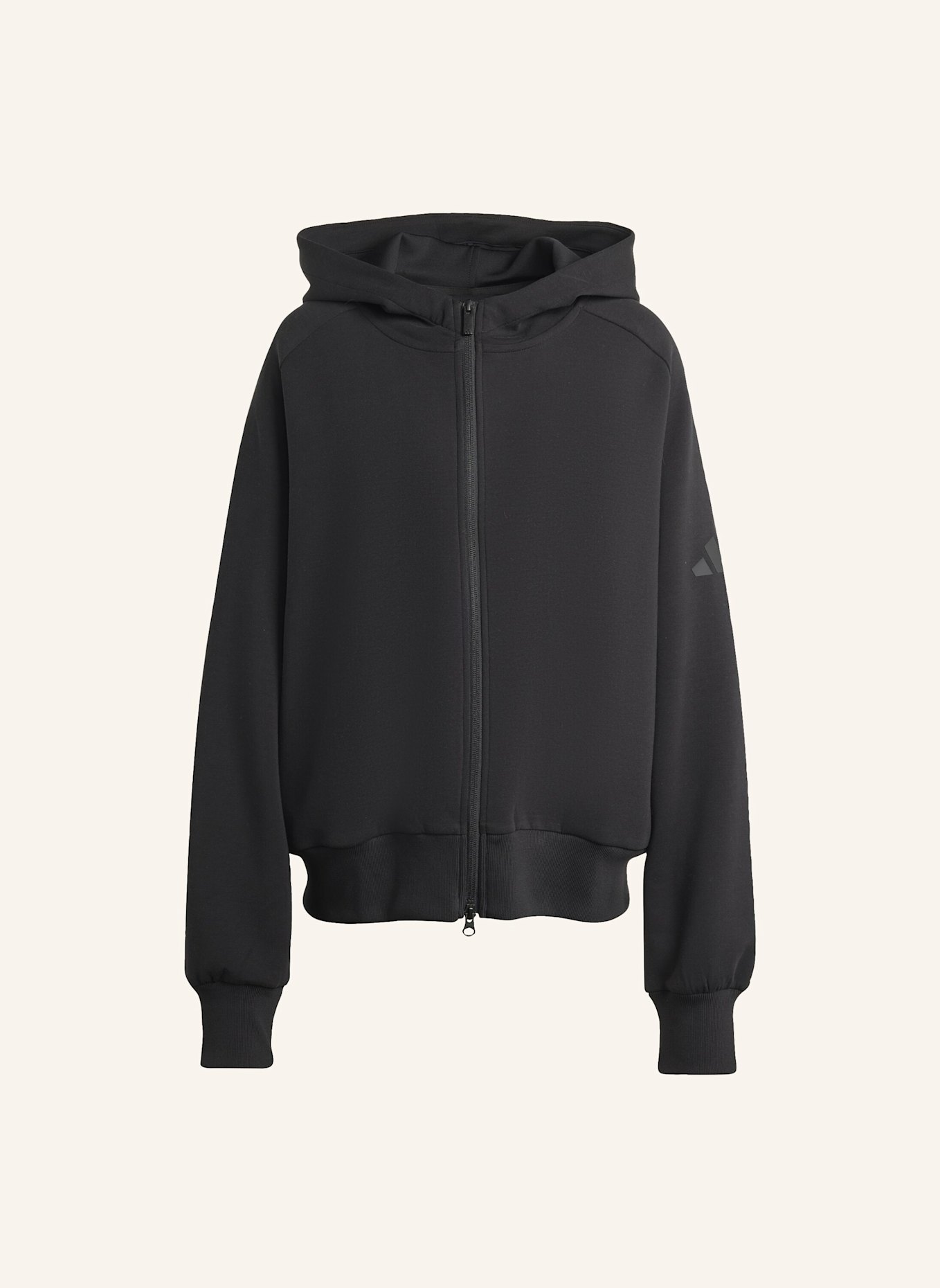 adidas SOFT LUX KAPUZENJACKE, REISSVERSCHLUSS: SCHWARZ
