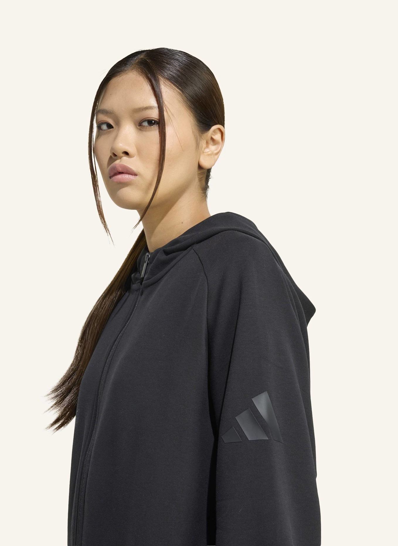 adidas SOFT LUX KAPUZENJACKE, REISSVERSCHLUSS: SCHWARZ