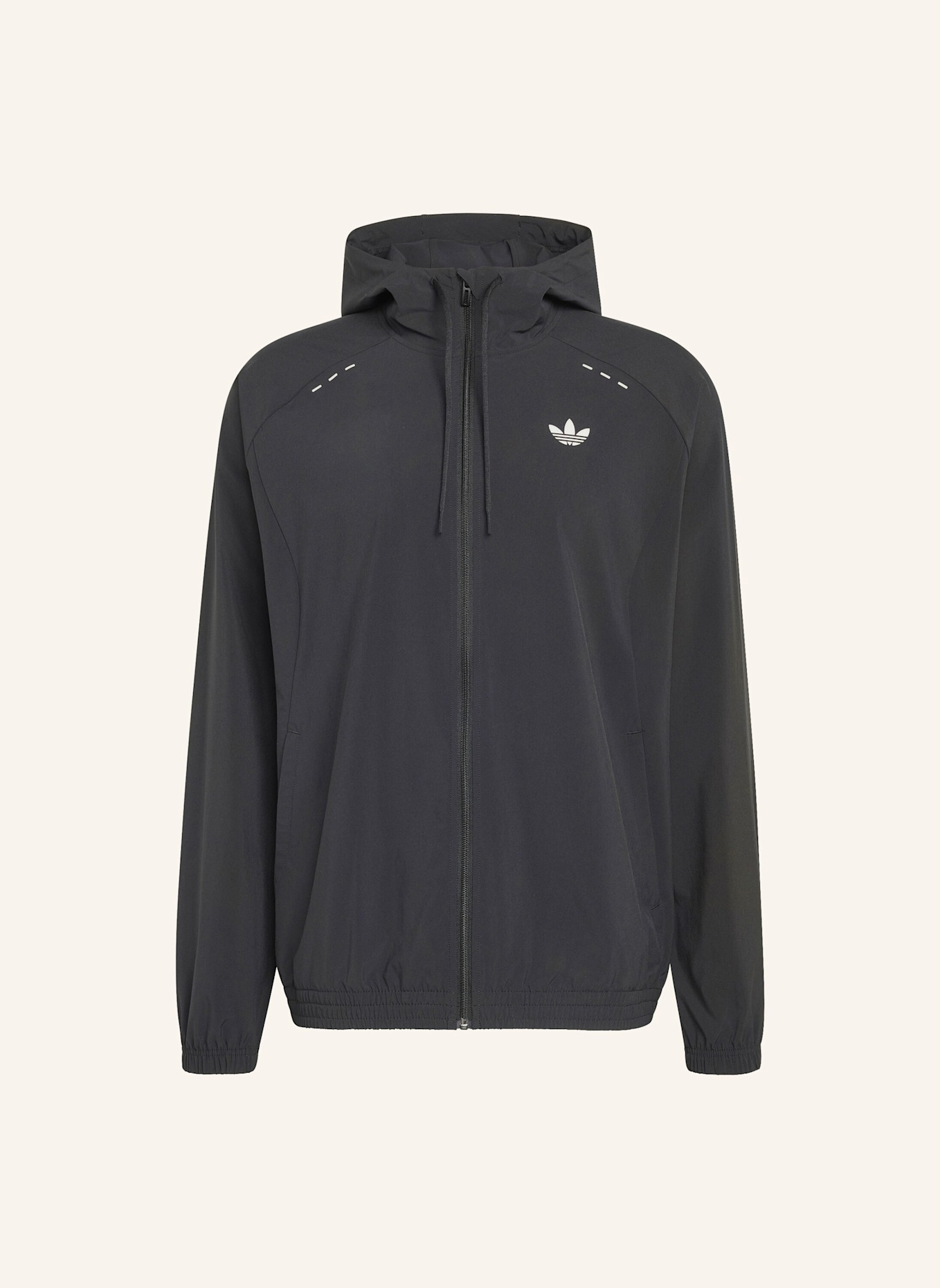 adidas Originals TECH TREFOIL ESSENTIALS ORIGINALS JACKE, KAPUZE, DURCHGEHENDER REISSVERSCHLUSS: SCHWARZ