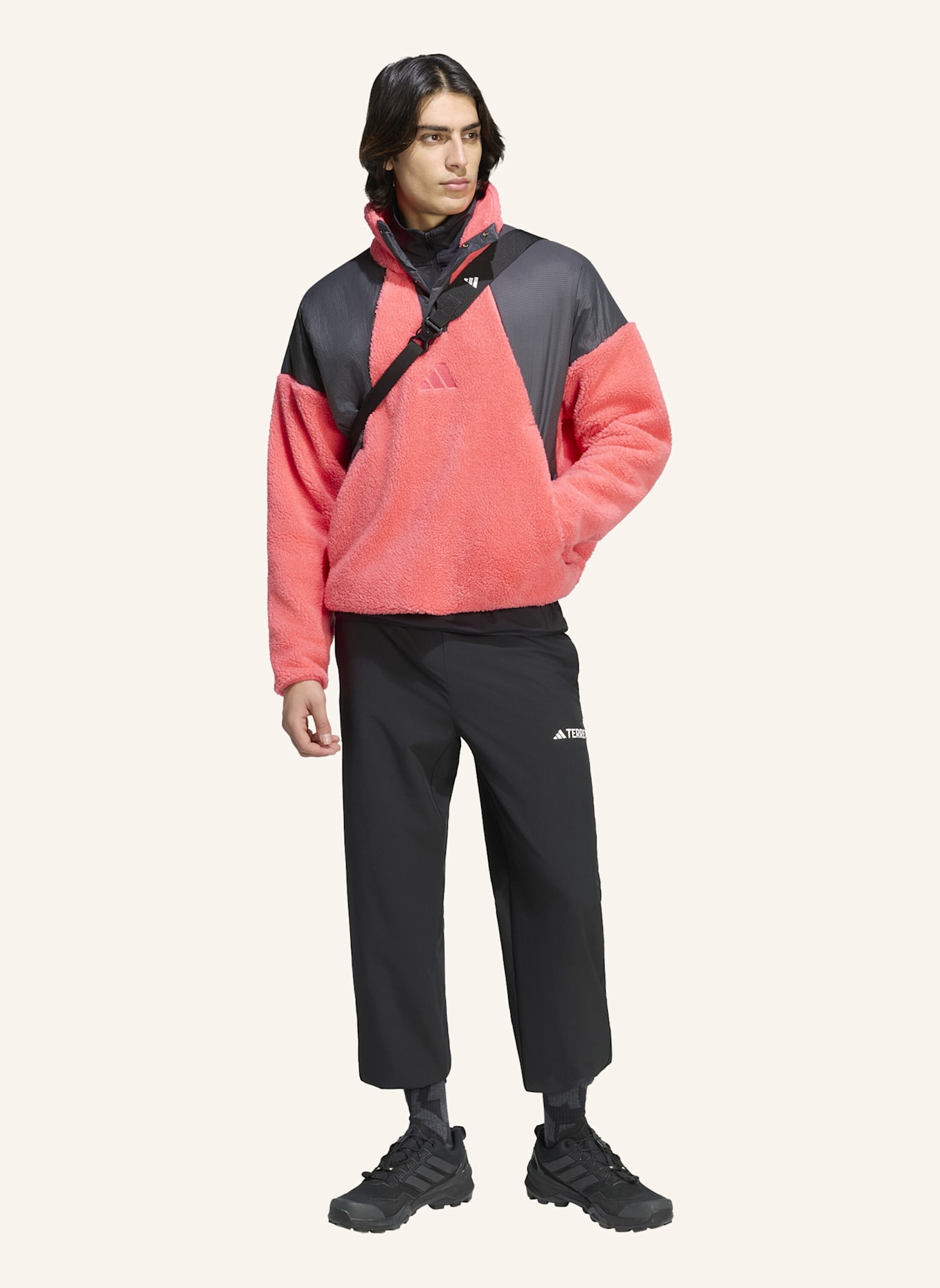 adidas TERREX TERREX XPLORIC CLIMAWARM PULLOVER, FLAUSCHIGES MATERIAL, DRUCKKNOPFVERSCHLUSS: PINK