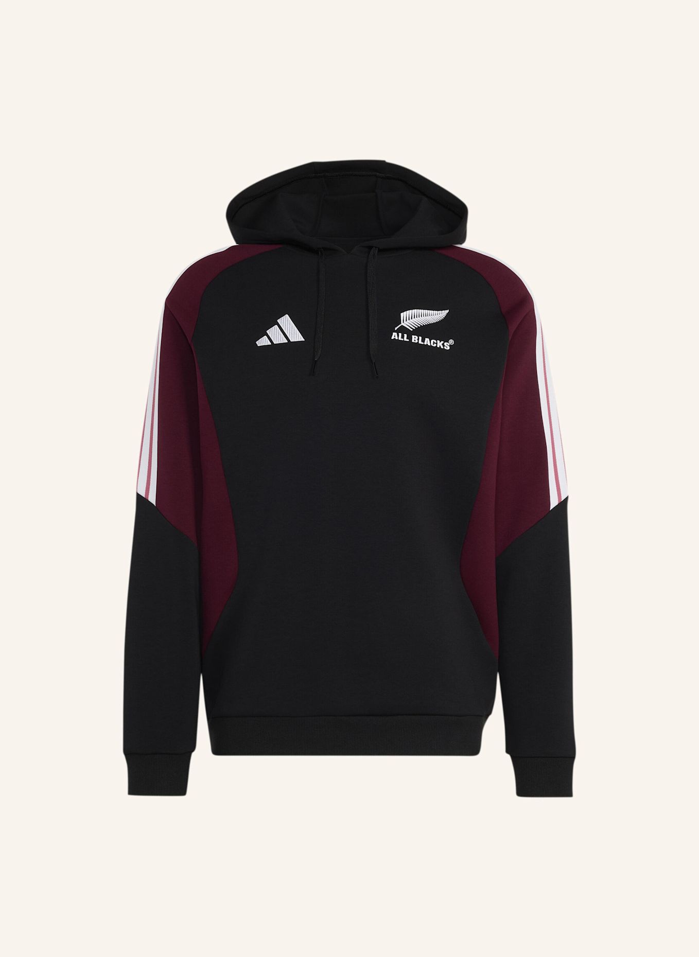 adidas ALL BLACKS HOODIE: SCHWARZ / ROT