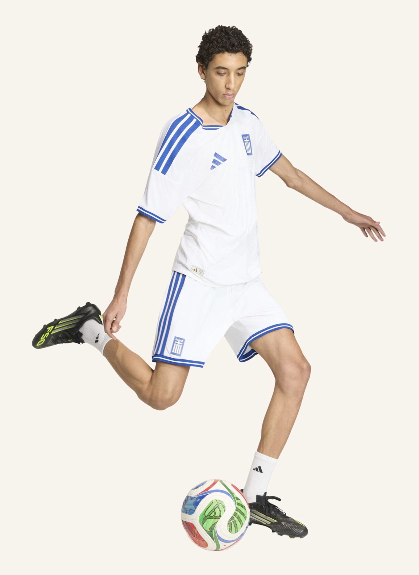 adidas GRIECHENLAND 26 AUTHENTIC HEIMTRIKOT: WEISS